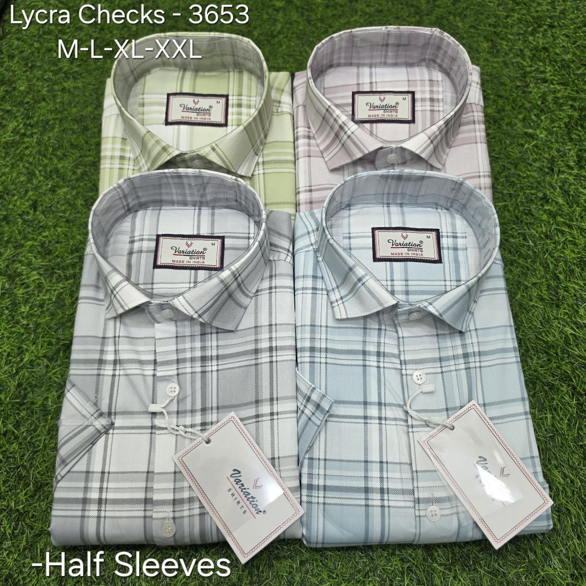 Variation Lycra Checks Men's Shirts- 3653