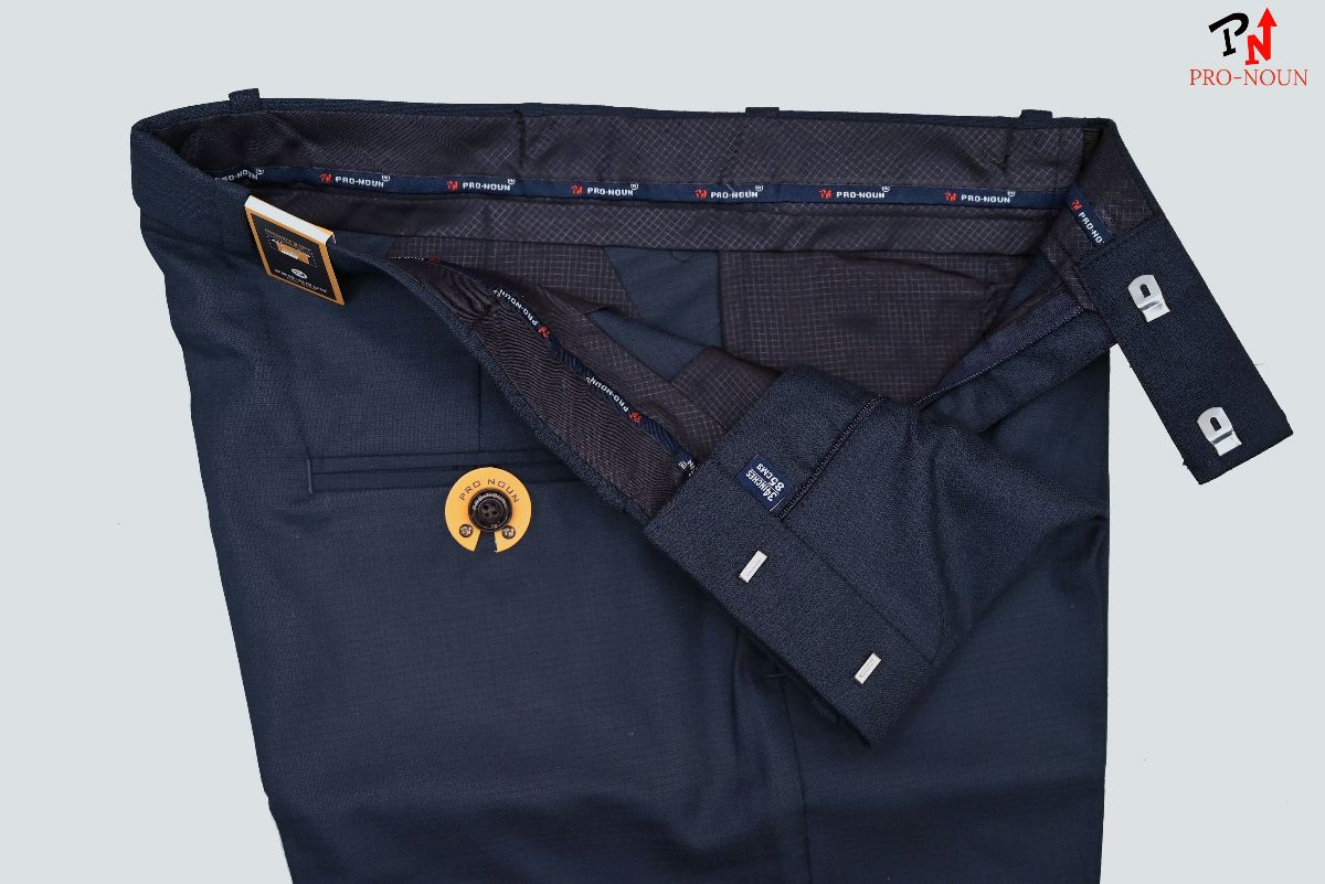 Pro-Noun Men's  Formal Trouser Pants With Adjustable belt D No- Galaxy 231-7-197 (32-38)- Navy