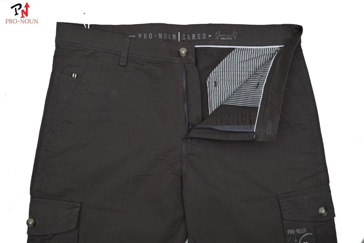 Pro-Noun Men's Straight Fit Cargo Pants D No- 1779- Dark Grey