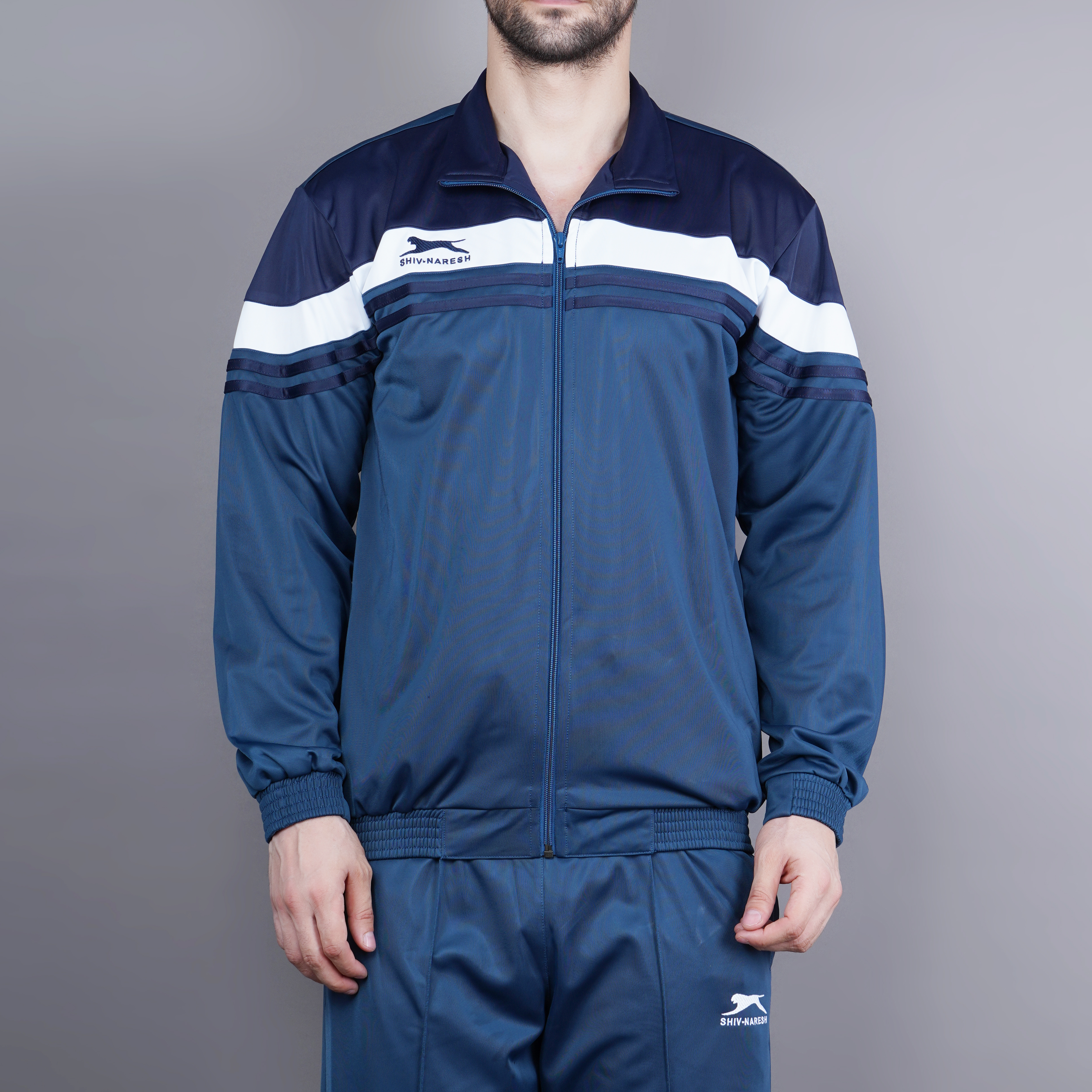 Men's Tracksuit  458A-TP-Air Force/Navy/White-XXL