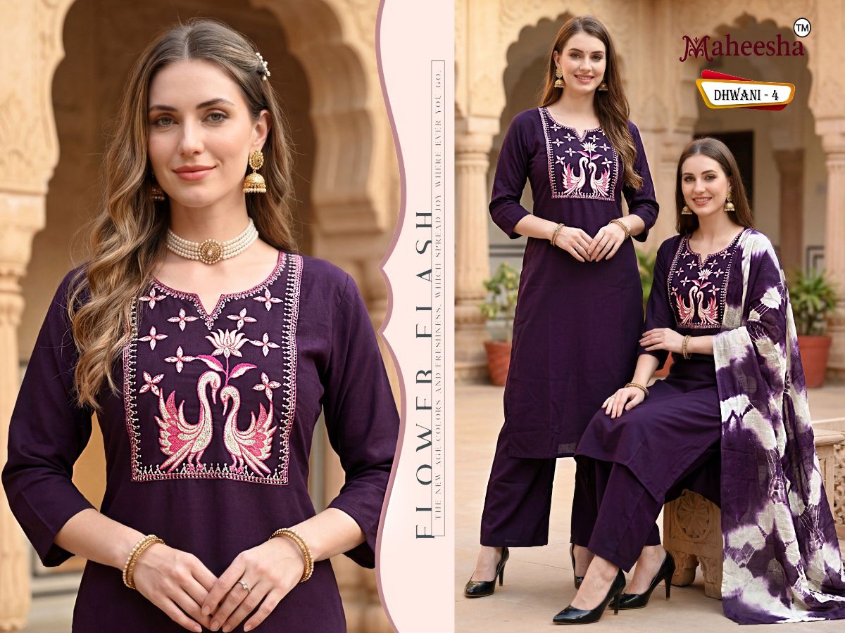 Rani Vastram Women's Ethnic Wear Suit & Bottom Set with Dupatta- Dhwani 4