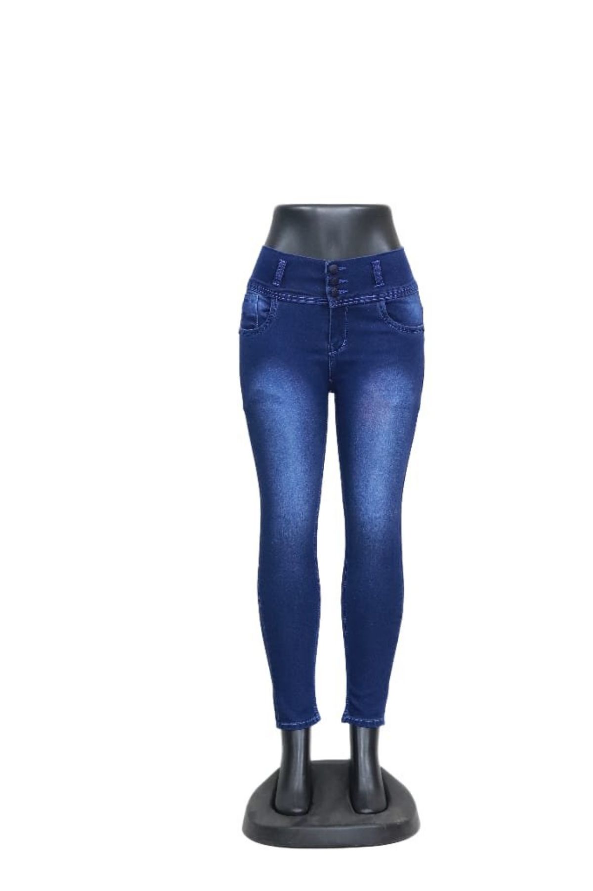 Women's 3 Button Jeans- Yi65
