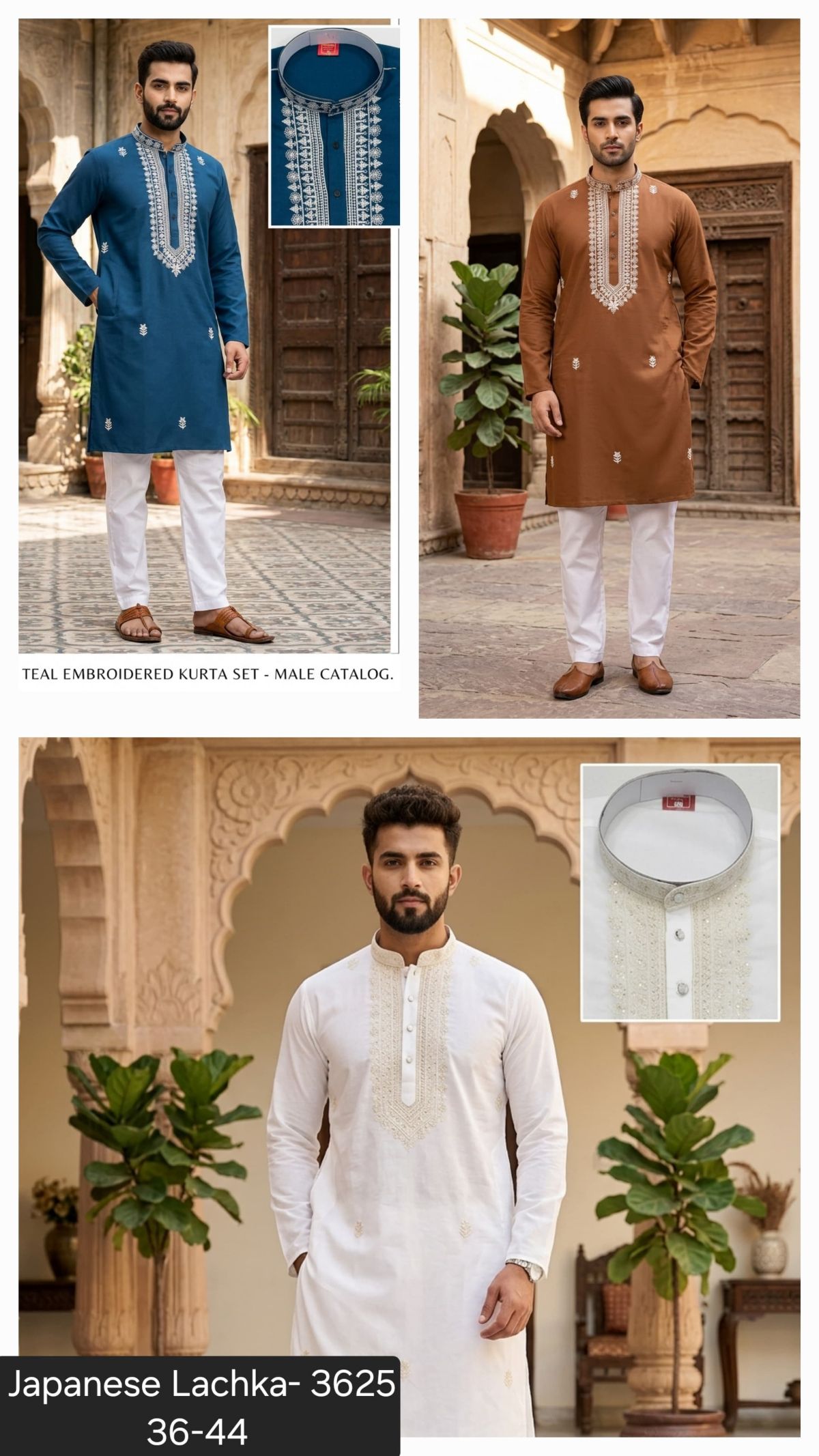 Variation Men's Ethnic Kurta Set Lachka Fabric -3625