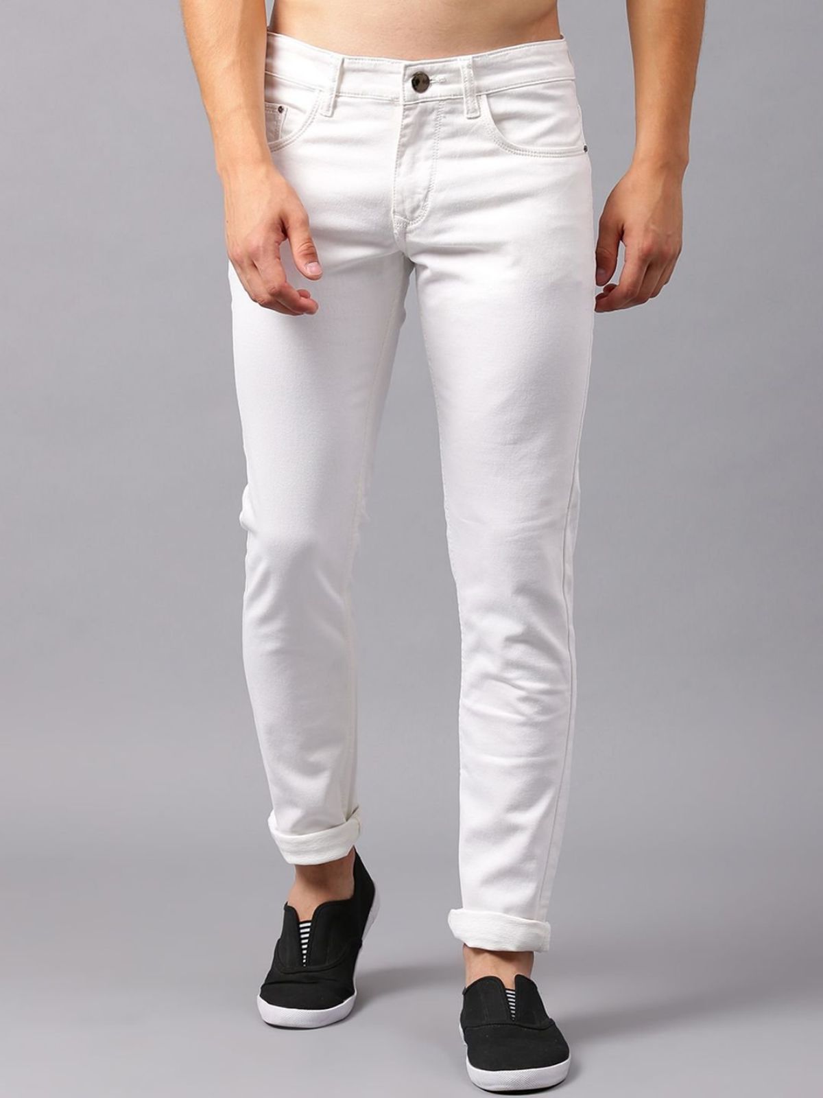 Updry Men's Polly  White Jeans
