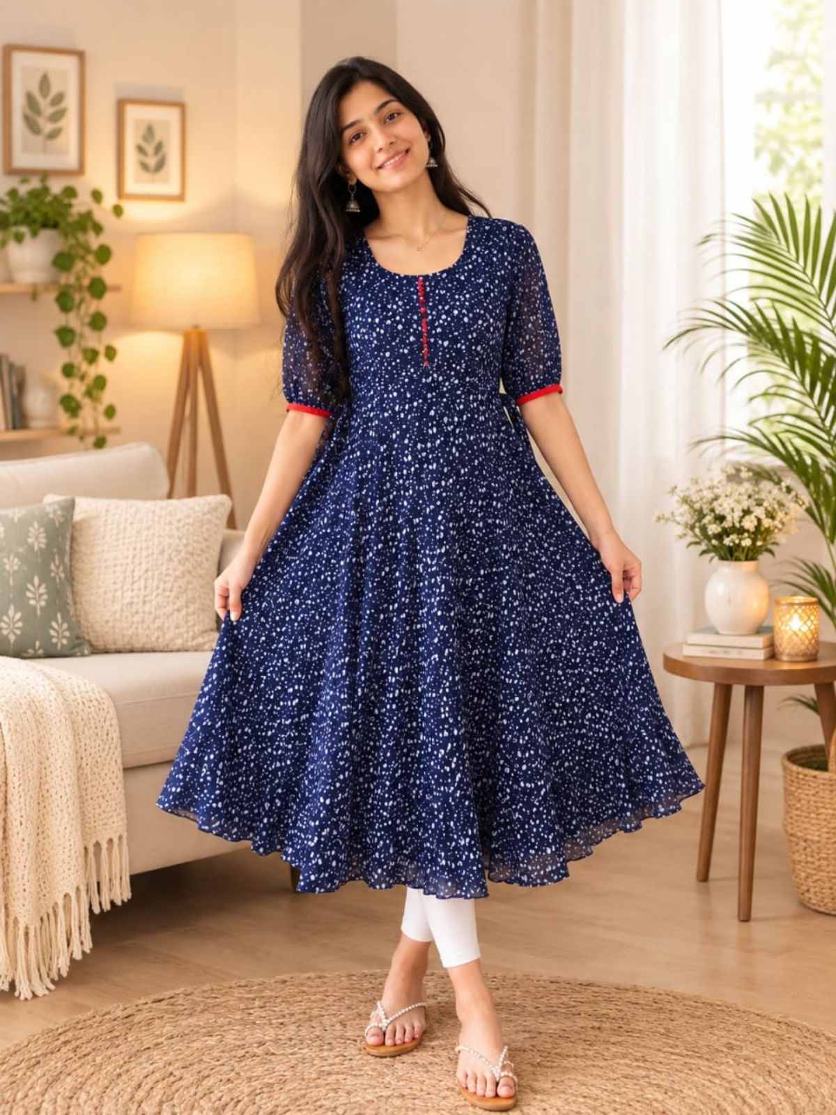 Women's Georgette Ghera Kurti