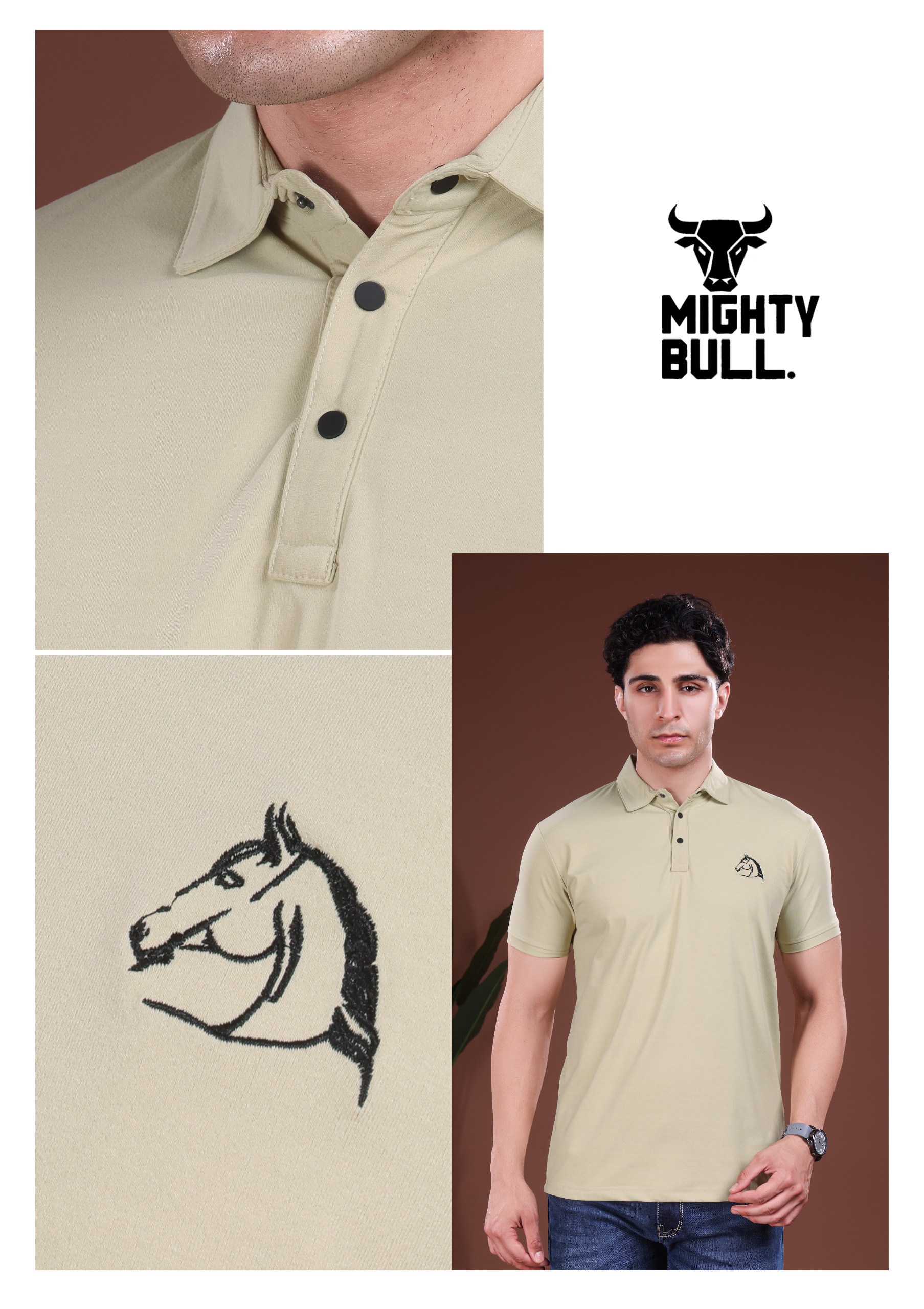 MIGHTY BULL MENS SLEEVELESS TSHIRT BLACK AND BROWN
