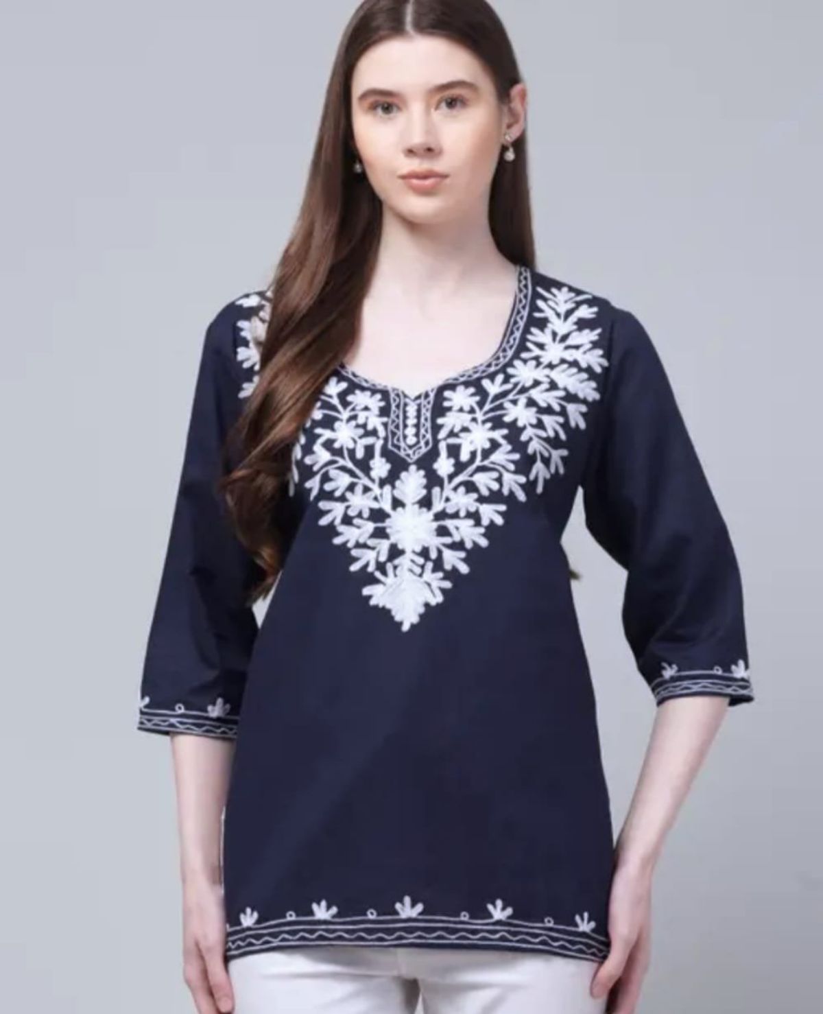 Women's Plain Short Cotton Kurta