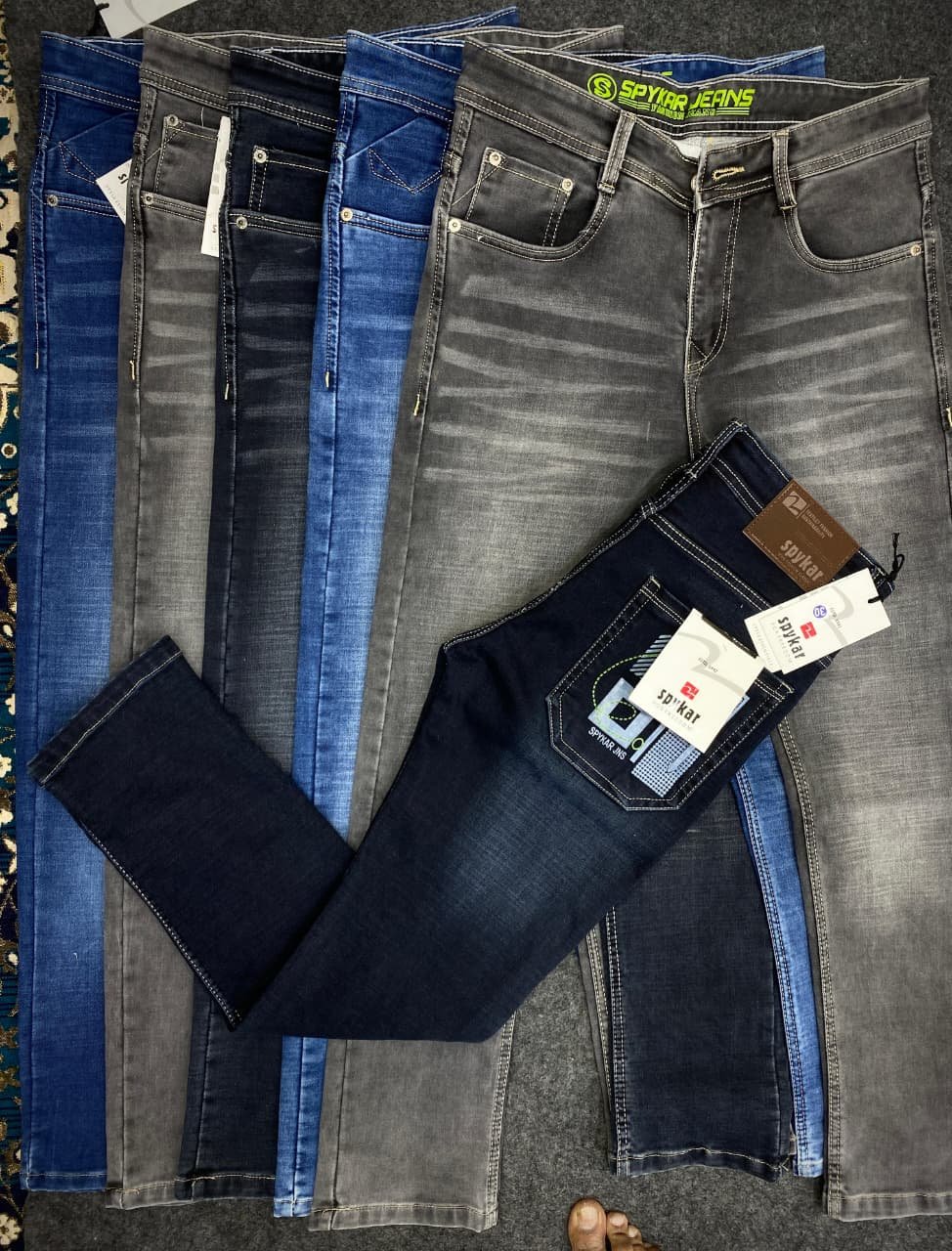 Updry Men's Cotton By Cotton Power Lycra Slub Jeans