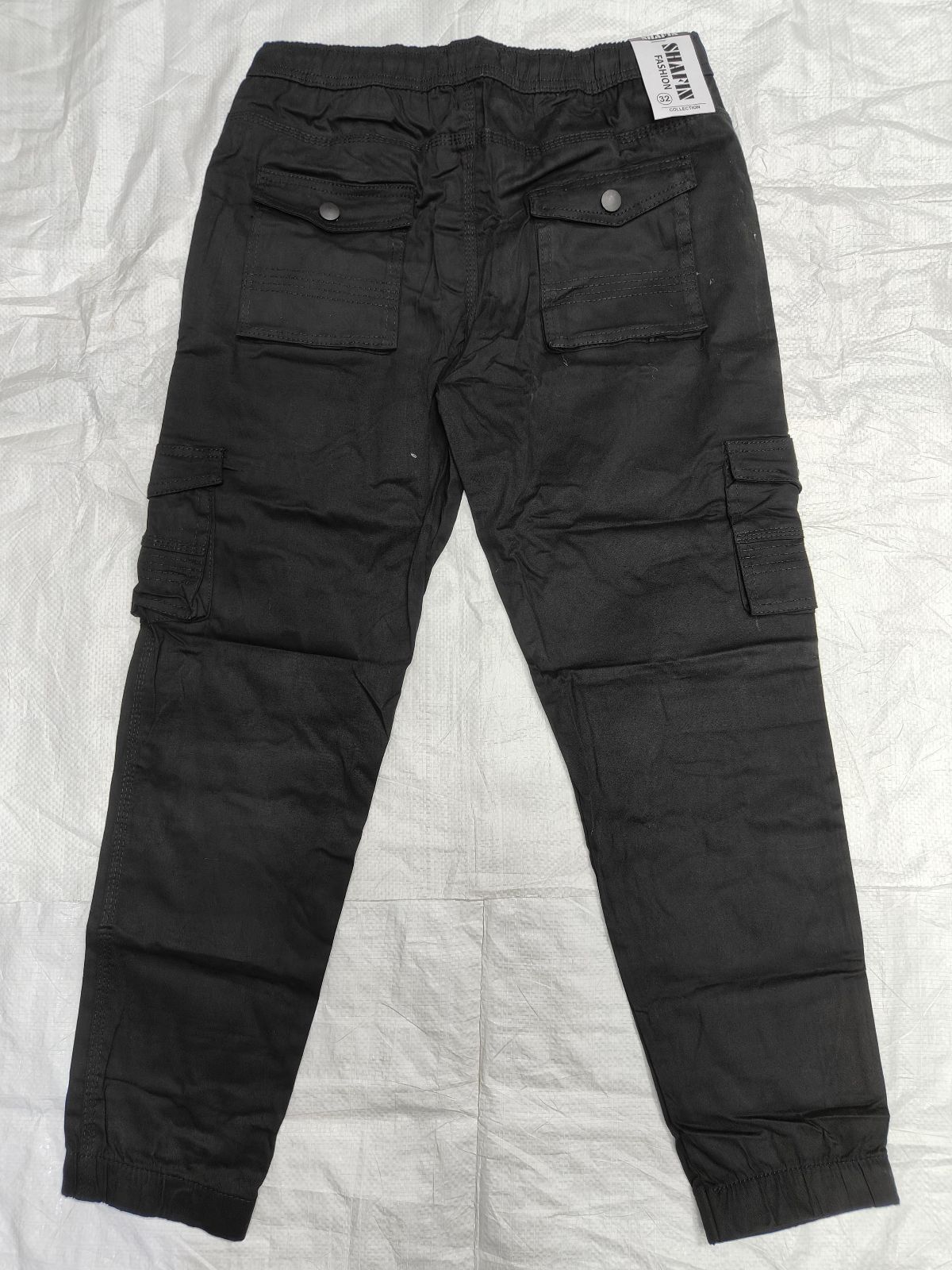 Shafin Men's Six Pocket Joggers Cargo without Elastic -Black