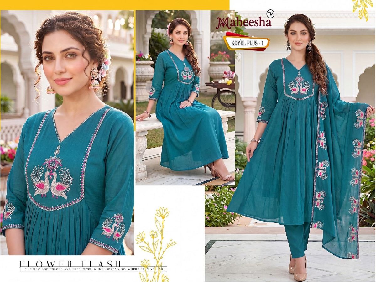 Rani Vastram Women's Ethnic Wear Suit & Bottom Set with Dupatta- Koyel Plus 1