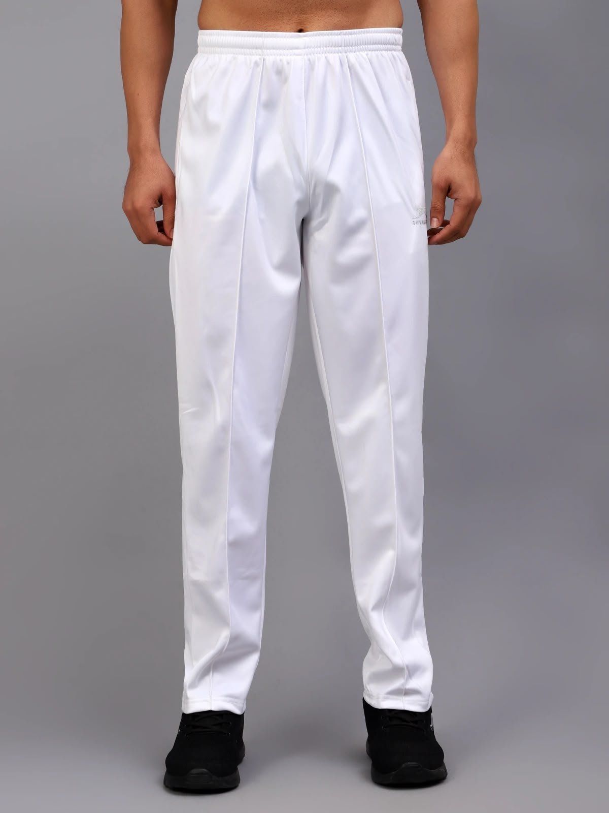 Men's White Polyester Pants- 501_TP White