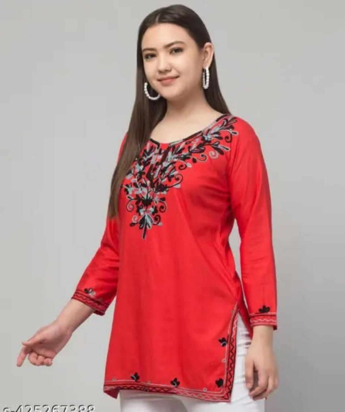 Women's Plain Short Cotton Kurta