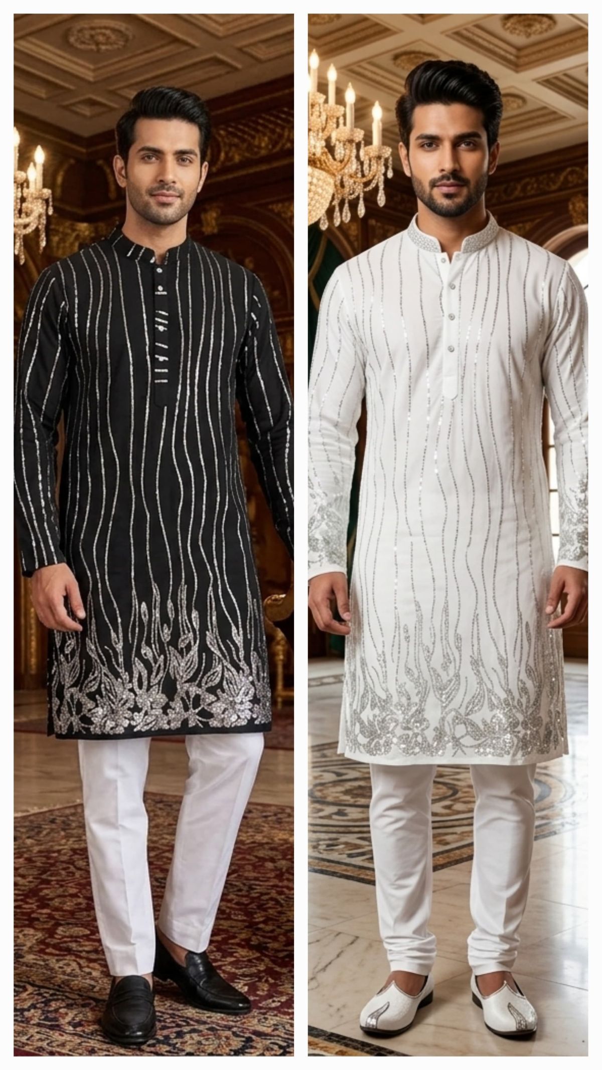 Variation Men's Ethnic Kurta Set Lachka Fabric