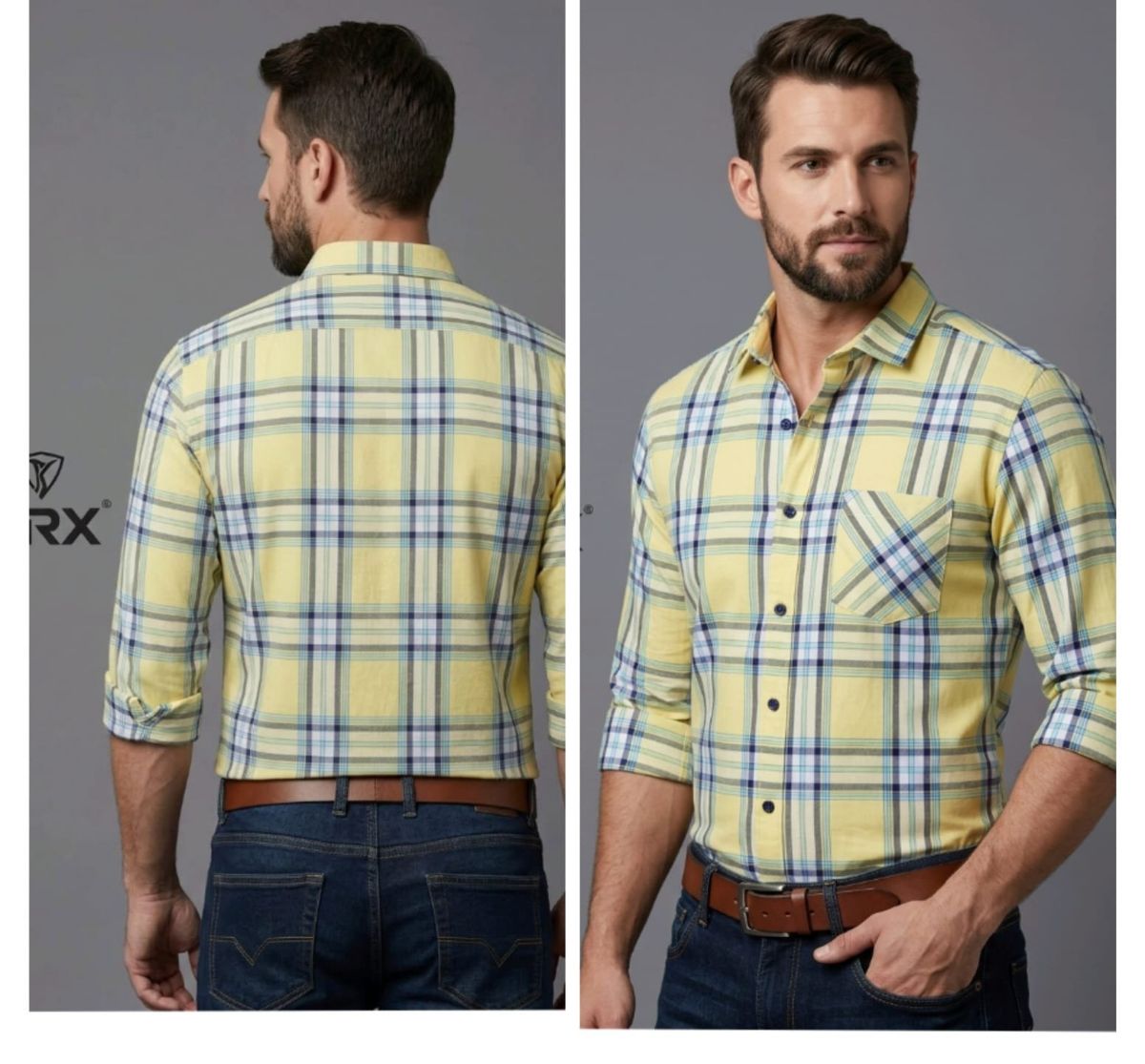 KRX Men's 100% Cotton Shirts Checks