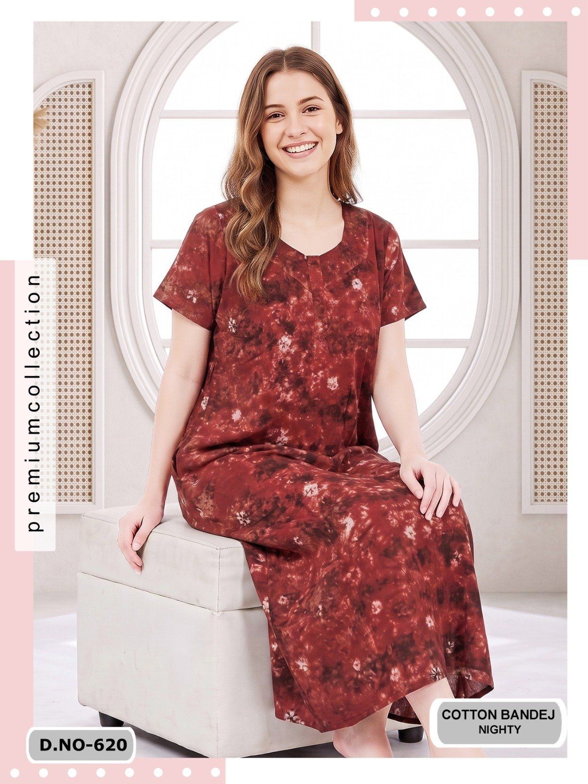 Seven Cross Women's Cotton Bandej Nighty D No- 620