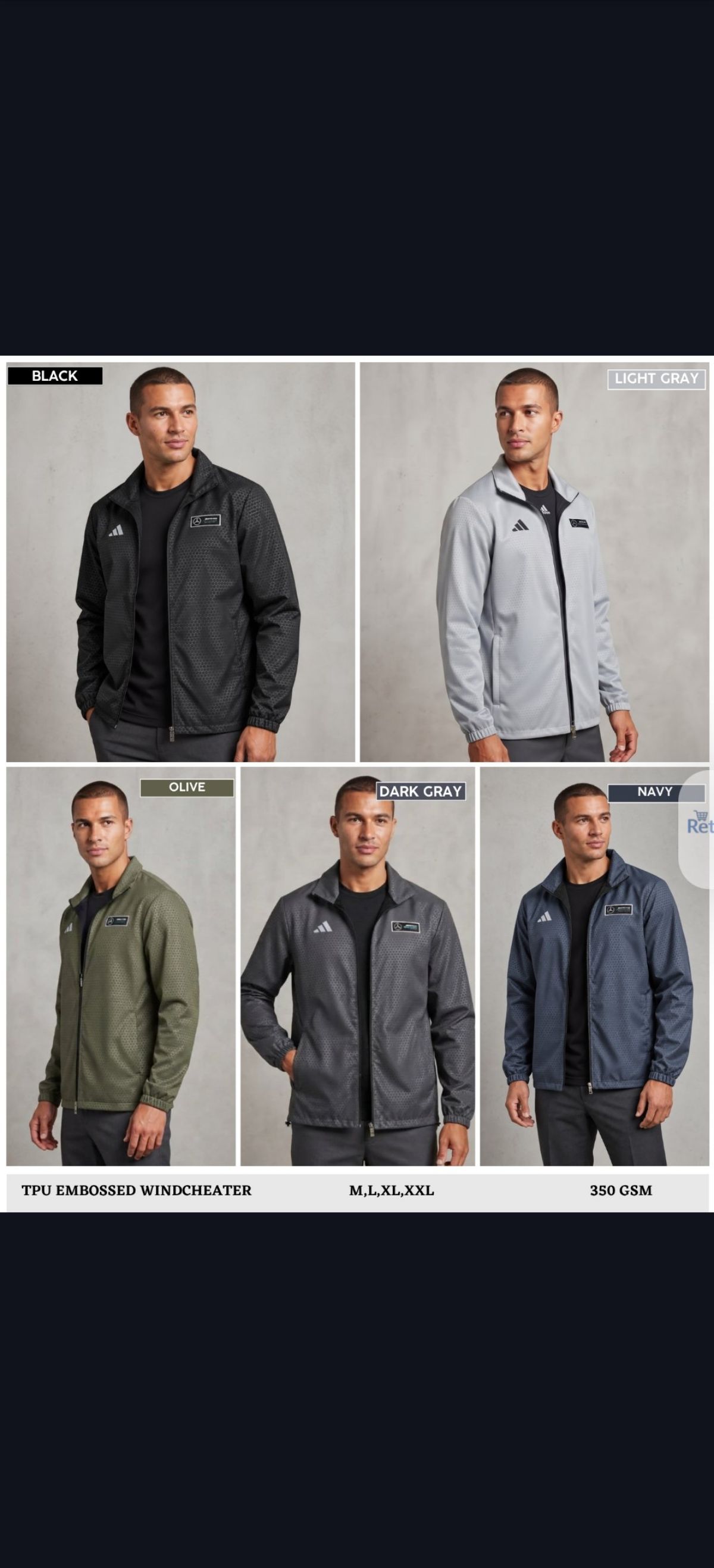 Imported Premium Quality TPU Embossed Windcheater With Inner Lining | Dual Branding Logo | GSM 350 -AdTpJ-S-261