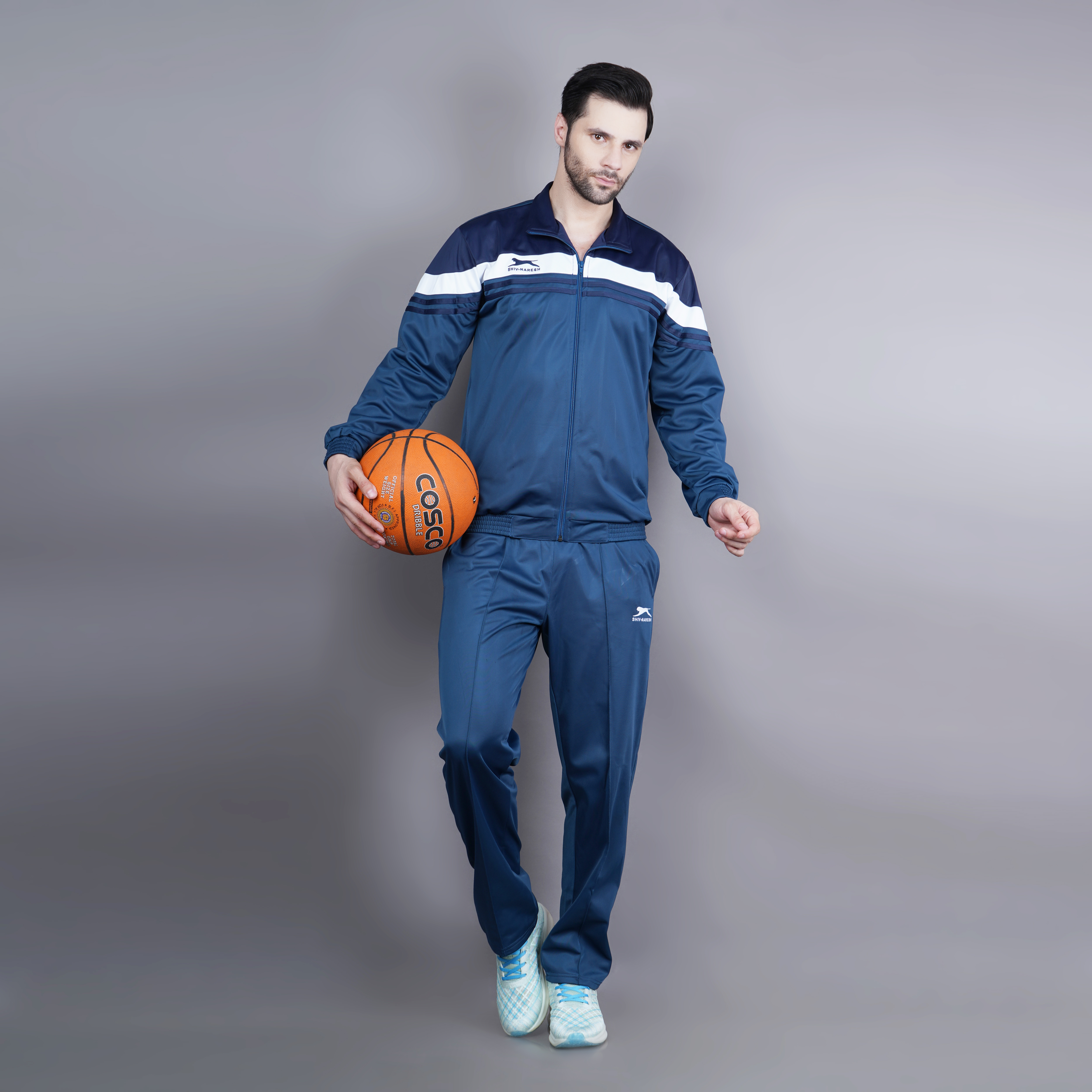 Men's Tracksuit  458A-TP-Air Force/Navy/White-S
