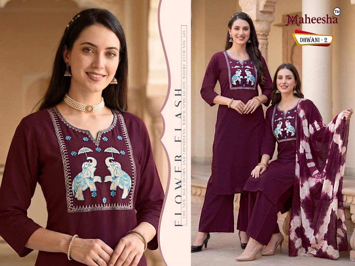 Rani Vastram Women's Ethnic Wear Suit & Bottom Set with Dupatta- Dhwani 2