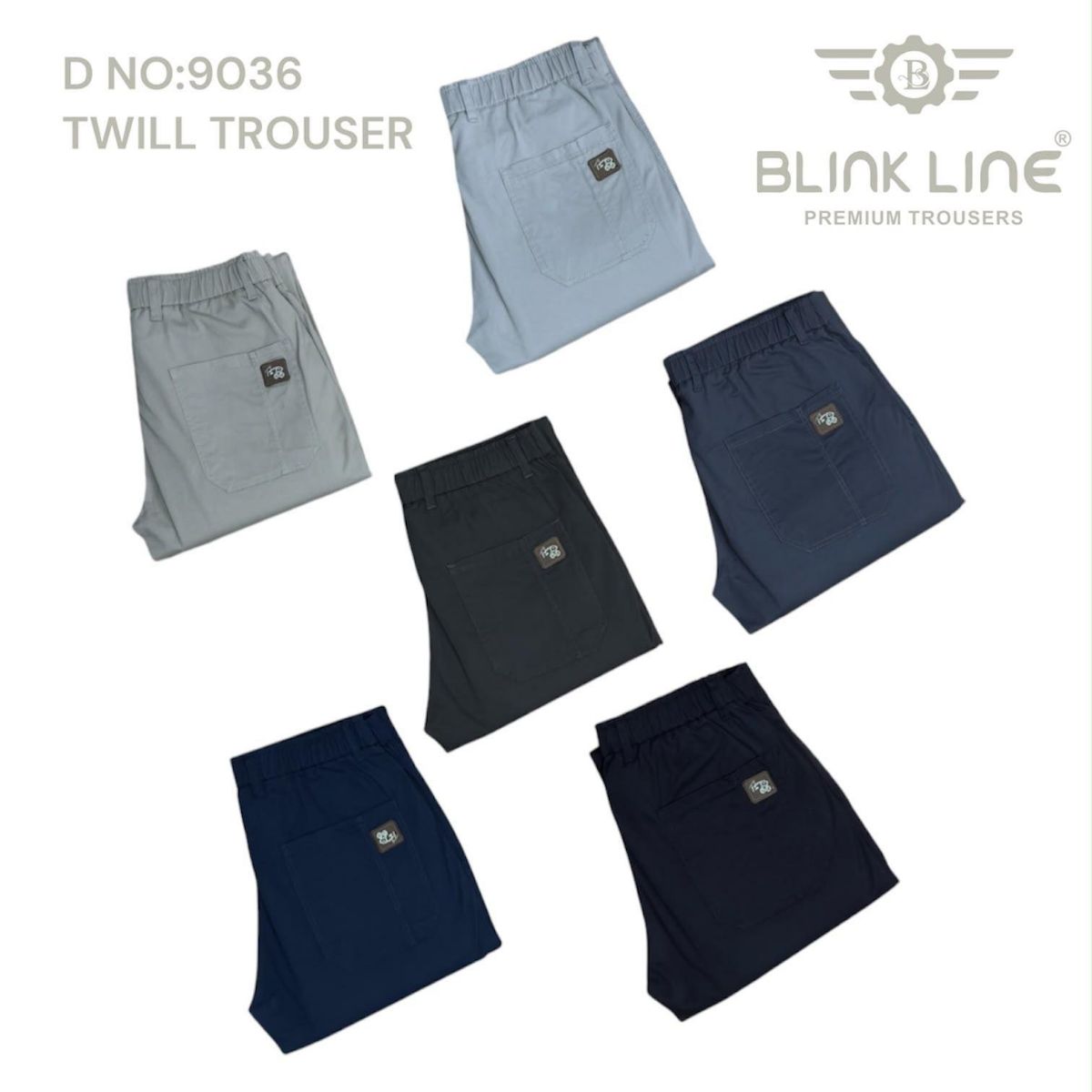 Blink Line Men's Twill Trousers -9036