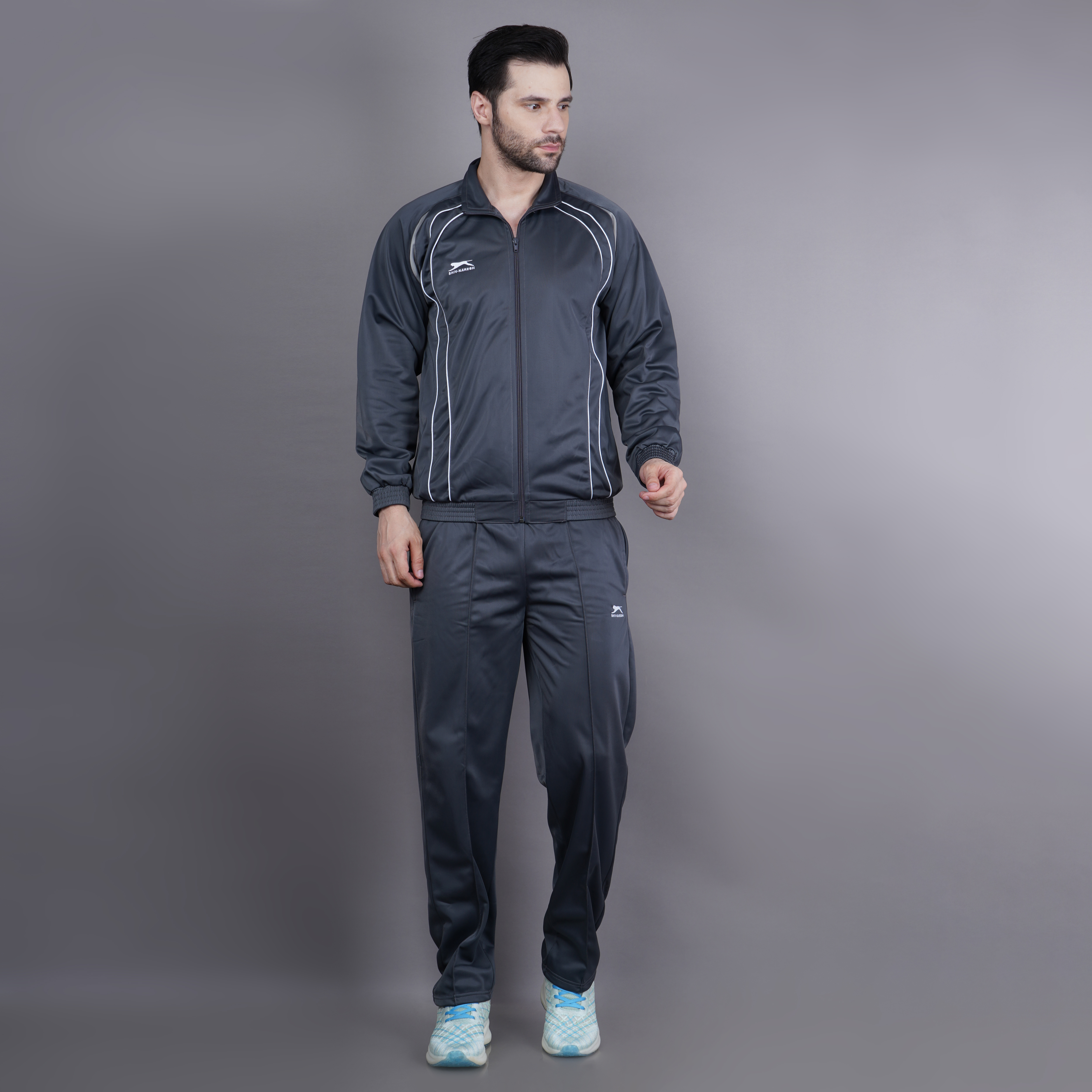 Men's Tracksuit  435A-TP-D.Grey/L.Grey/White-L