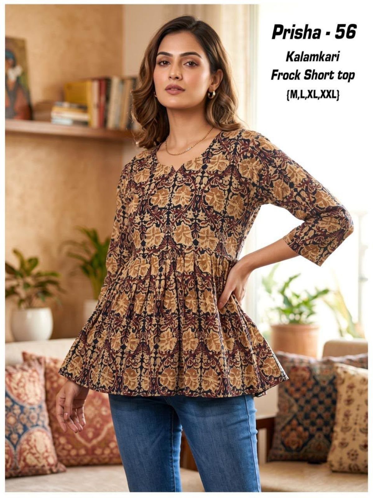 Women's Short Ghera Top- Prisha-56