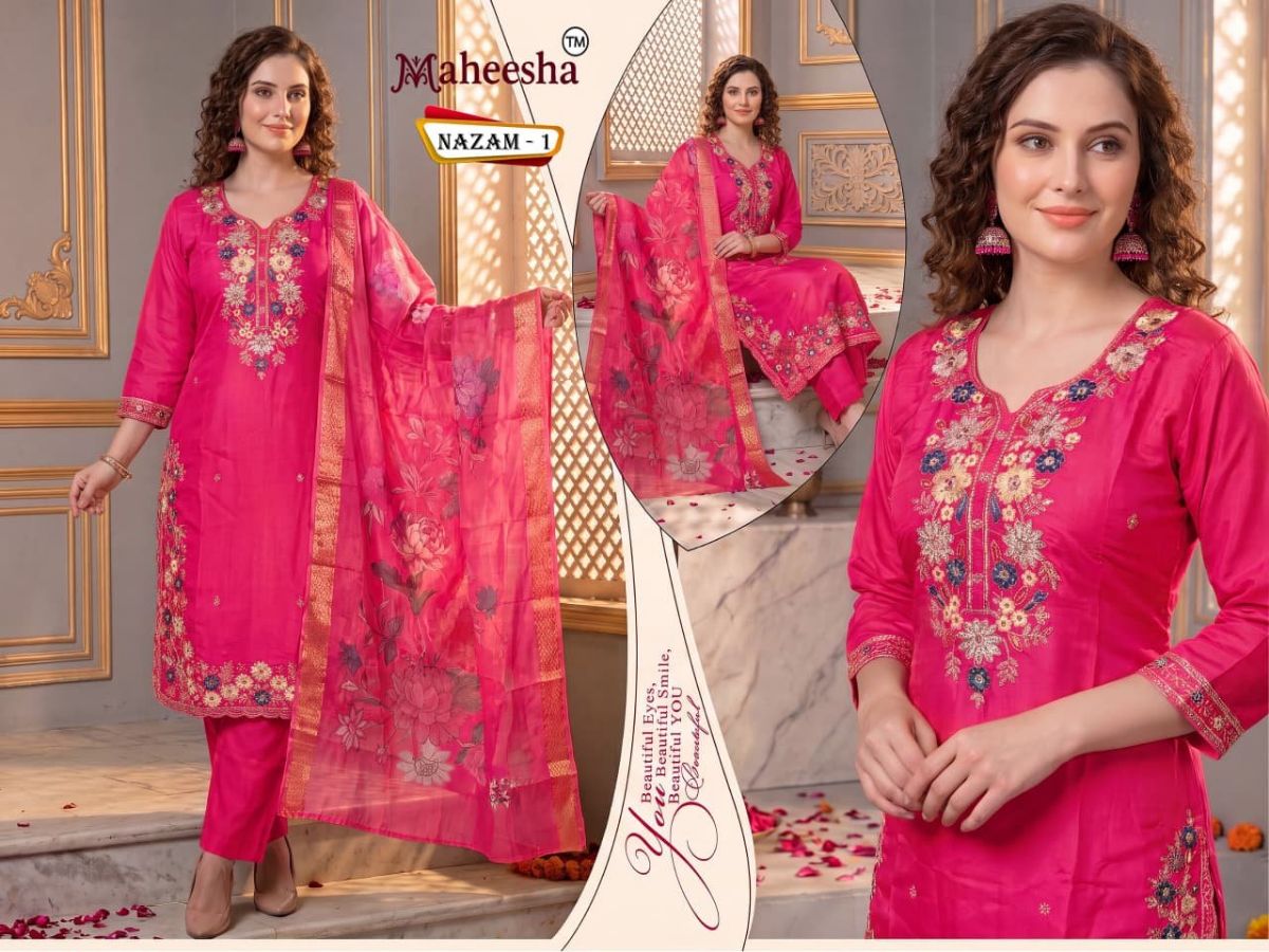 Rani Vastram Women's Ethnic Wear Suit & Bottom Set with Dupatta- Nazam 1