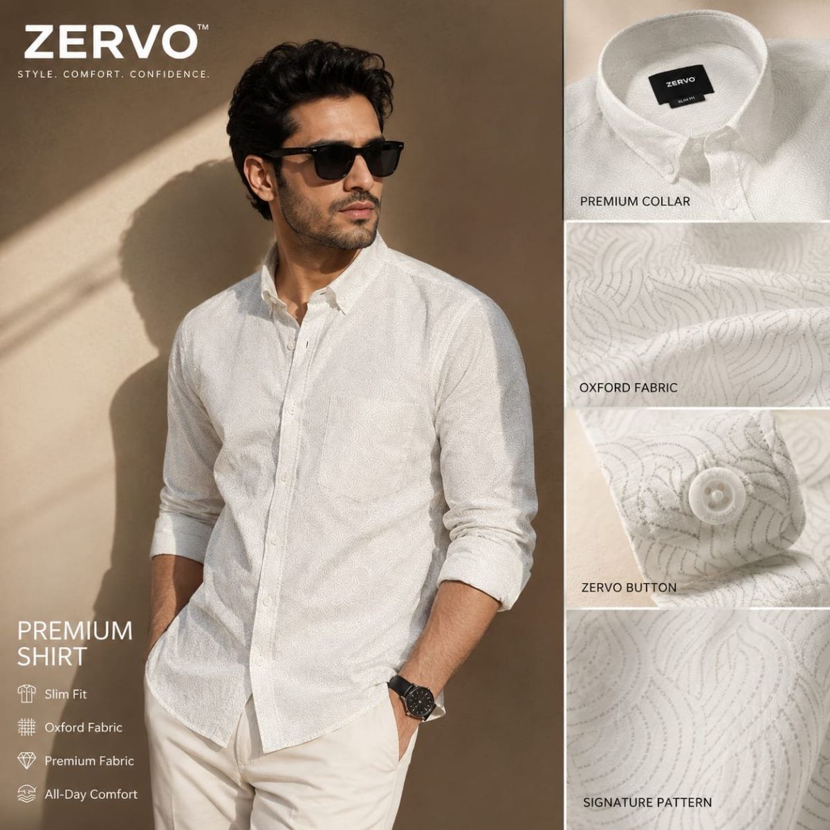 Zervo Men's Cotton Oxford Printed Shirts