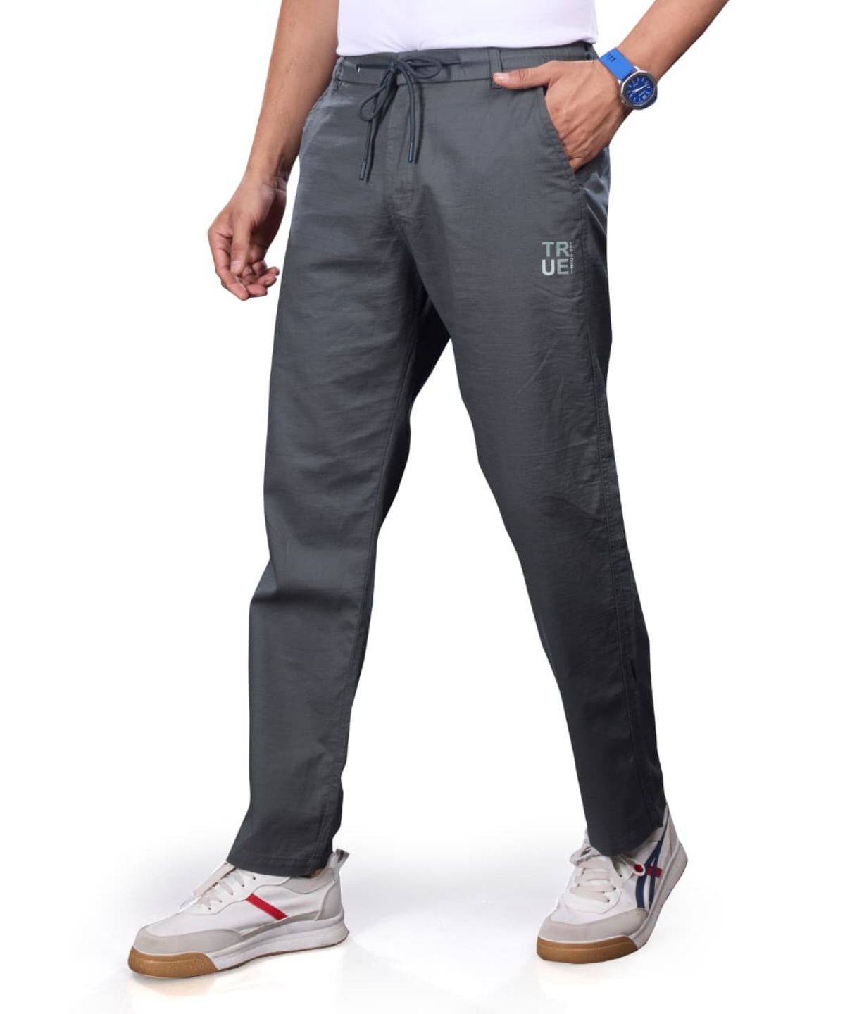 Pro-Noun Men's Lounge Wear Linen Trackpant- D No- 1771-Grey