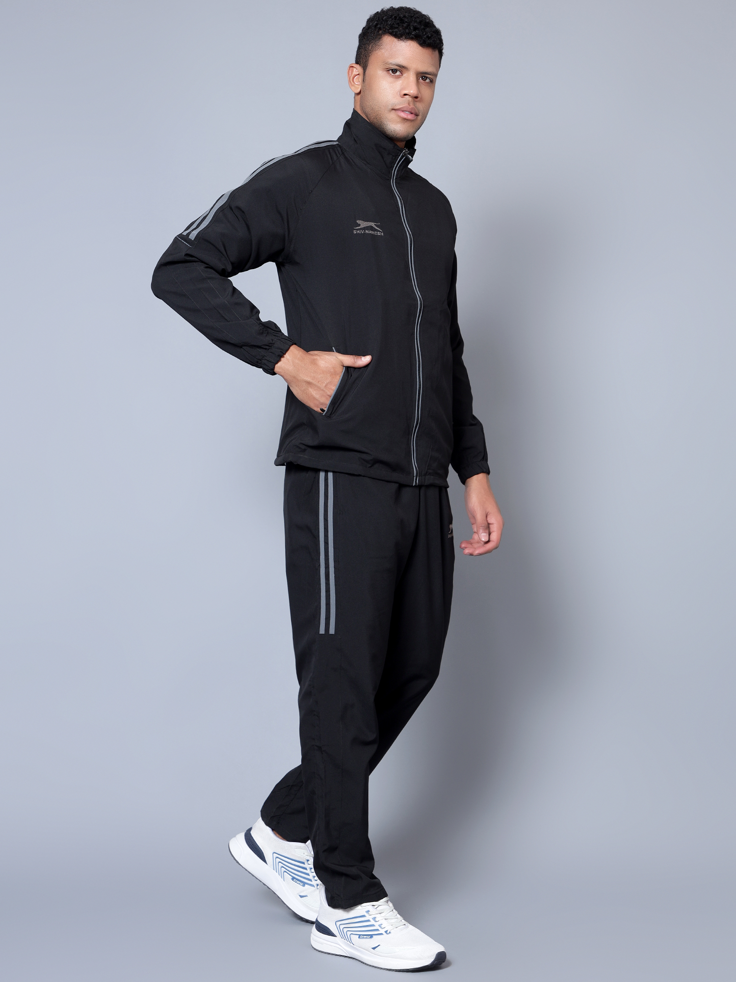 Men's Tracksuit  478A-Black/Dark Grey-XXL-TZ
