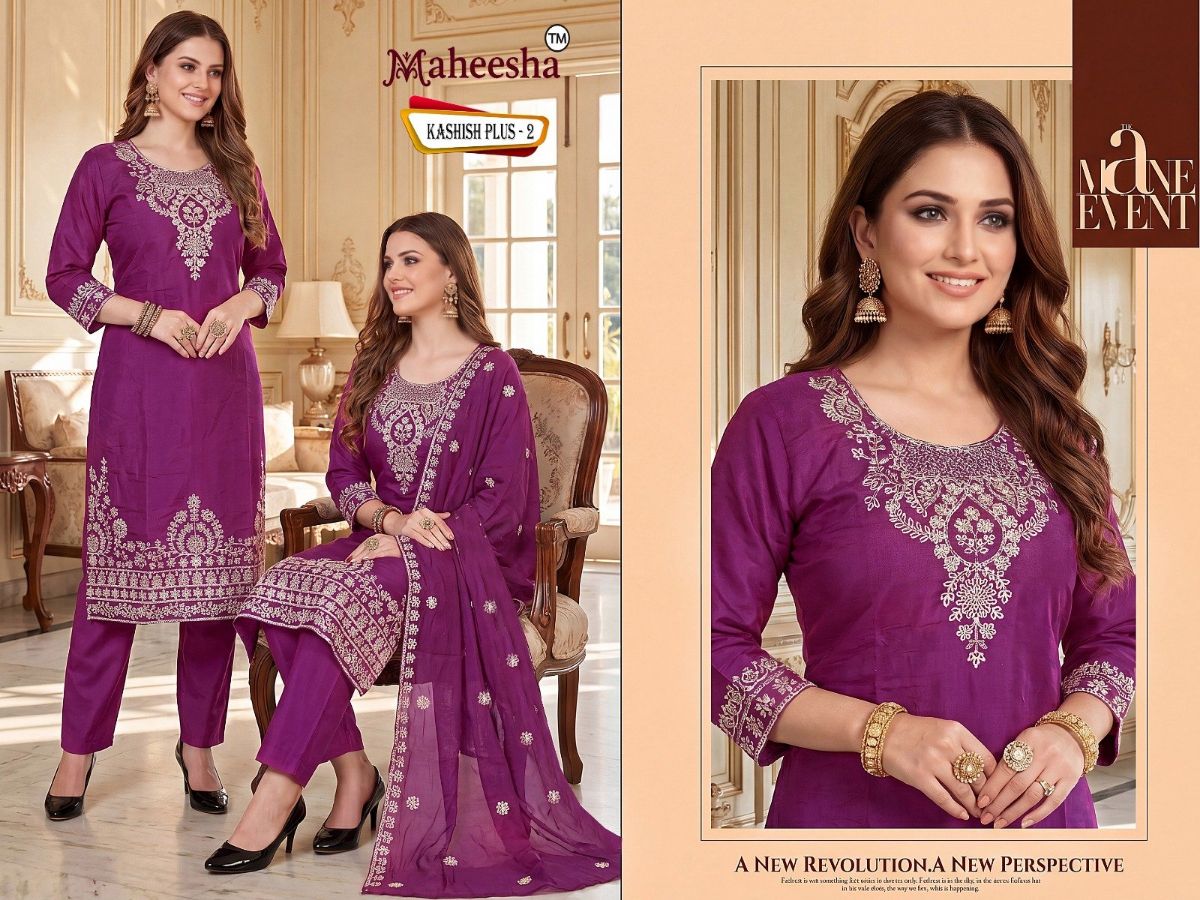 Rani Vastram Women's Ethnic Wear Suit & Bottom Set with Dupatta- Kashish Plus2