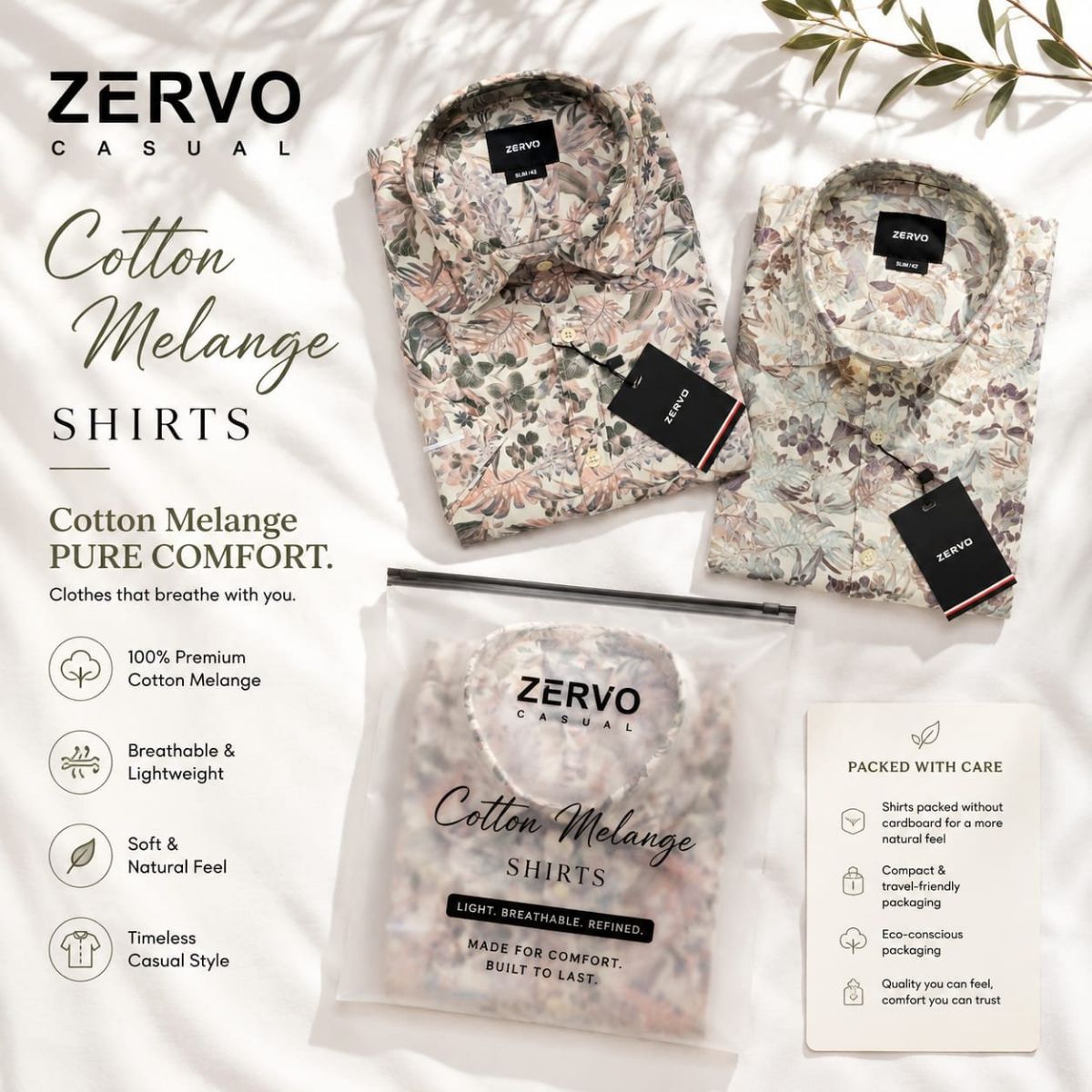 Zervo Men's Cotton Printed Shirts