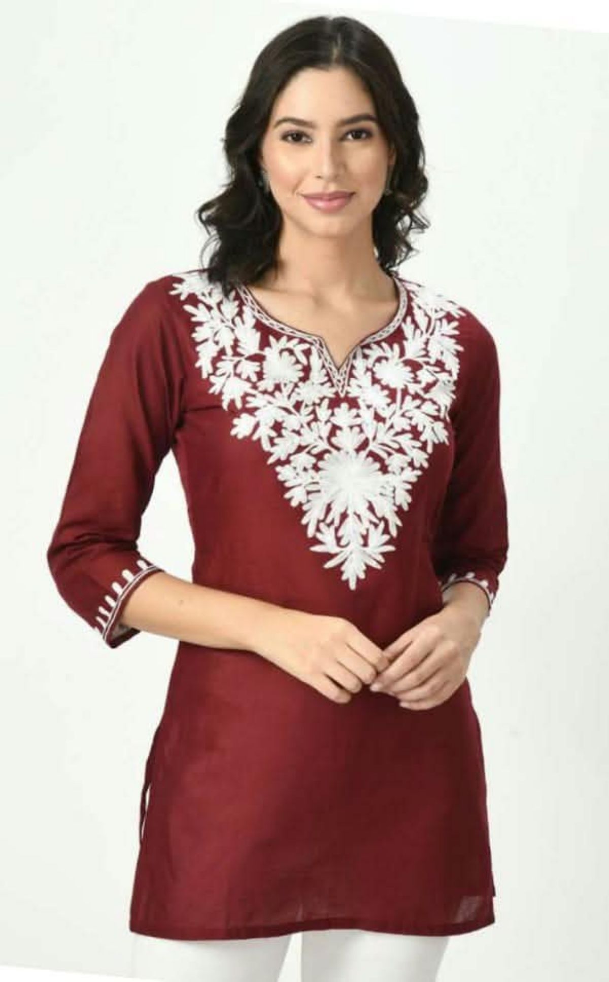 Women's Plain Short Cotton Kurta