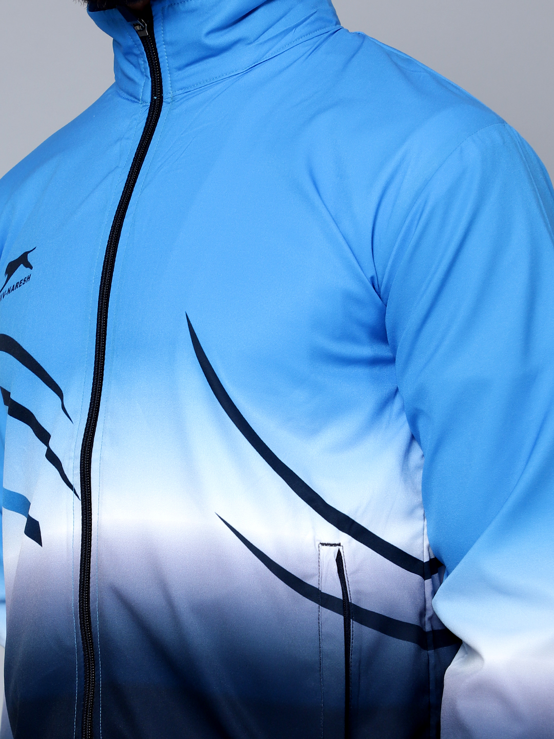 Men's Tracksuit  E-SNTSNXFS965_Navy/Cyan/White_2XL_NS Spandex