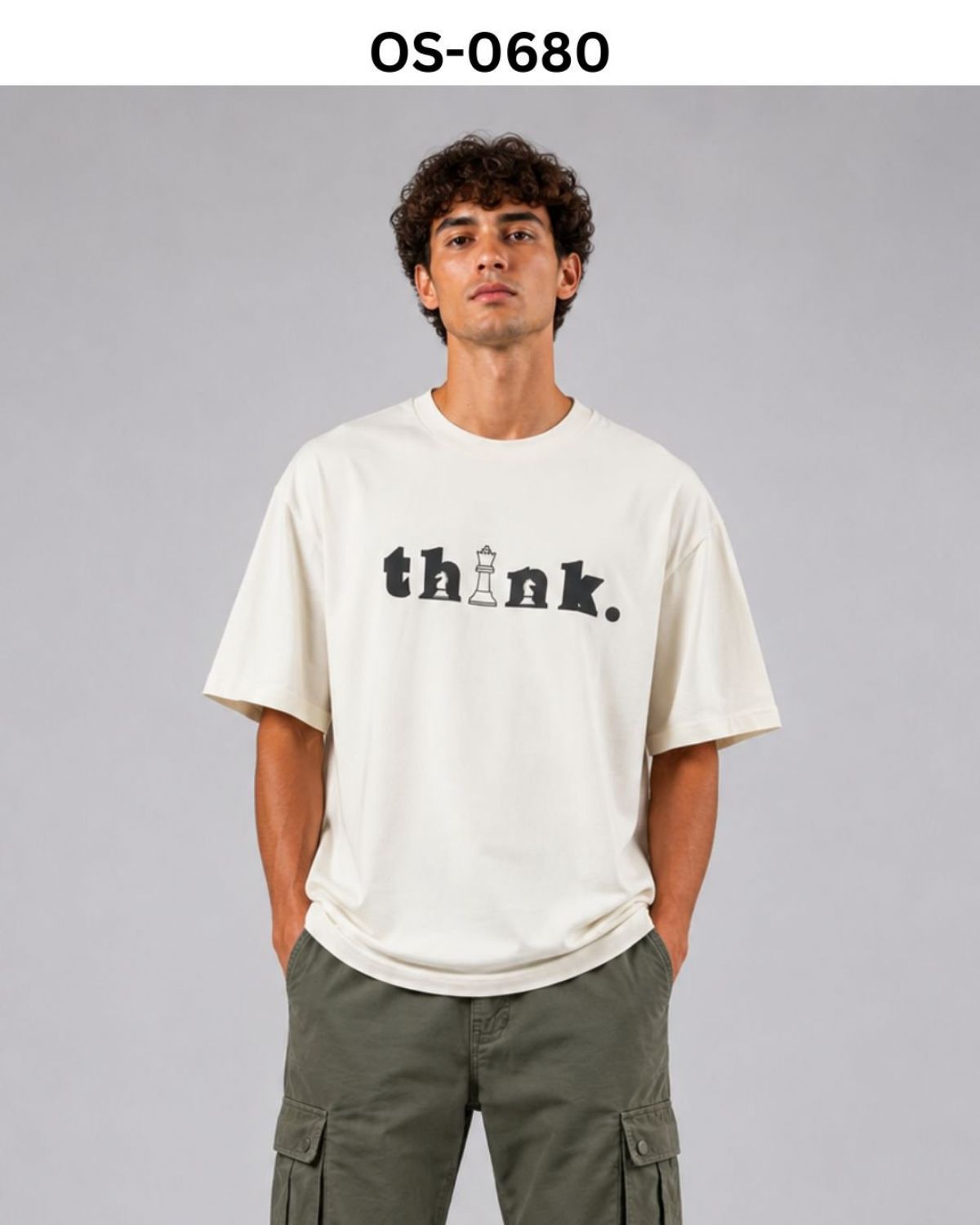 TOMHIDDLE MENS PRINTED DROP SHOULDER T-SHIRT- A4-OS-0680