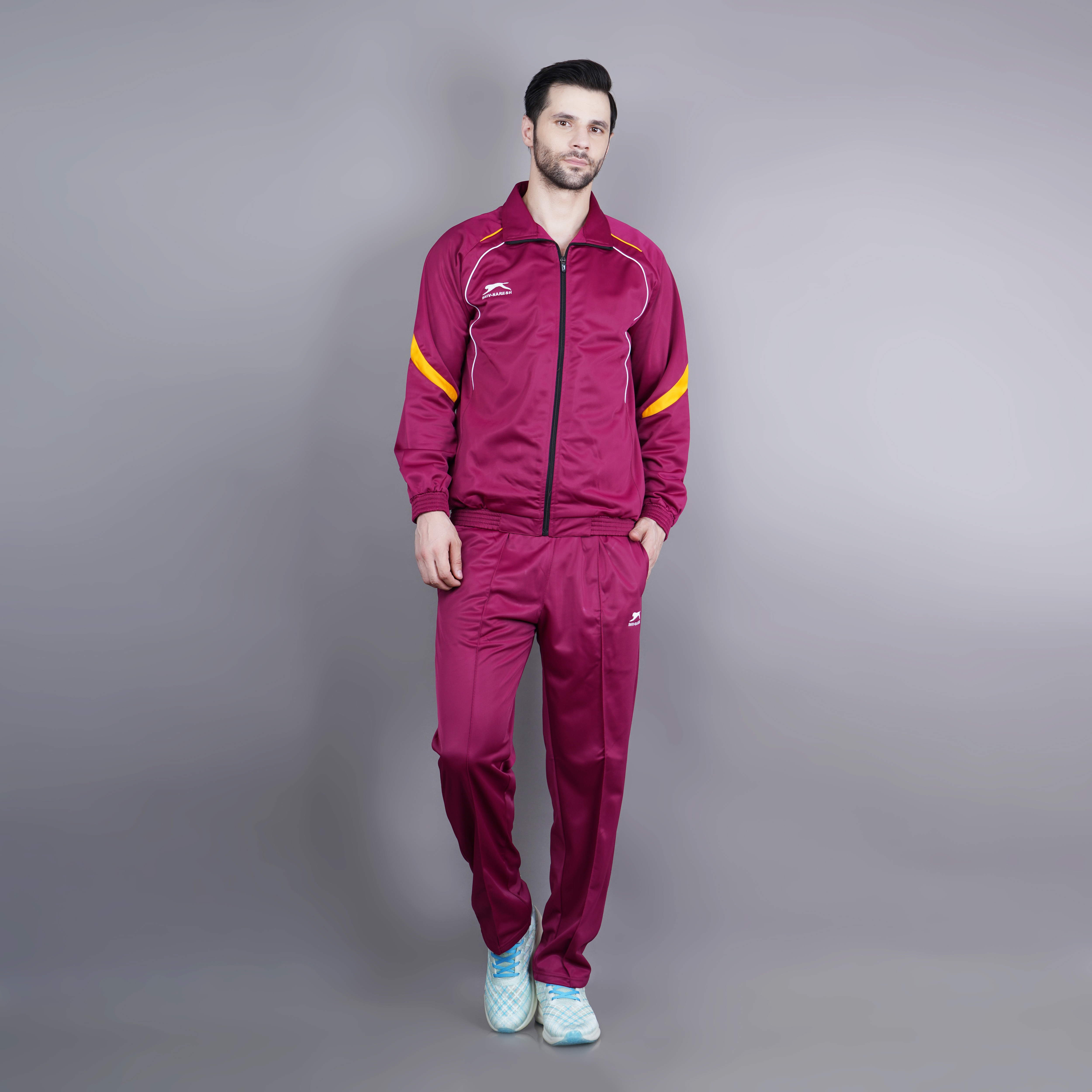 Men's Tracksuit  445A-TP-Rust/Yellow/White-M