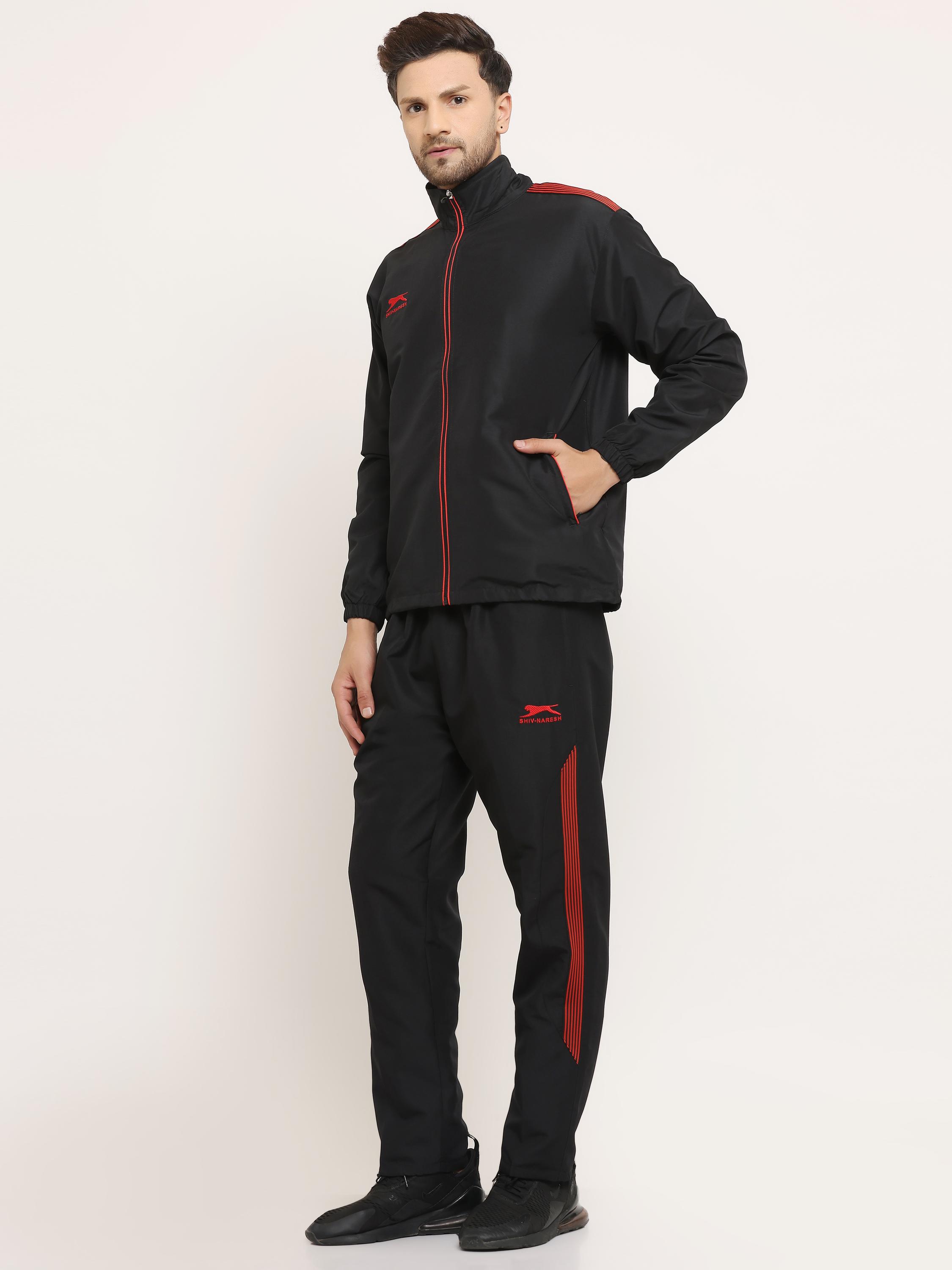 Men's Tracksuit  497A-Black/Red-L-TZ