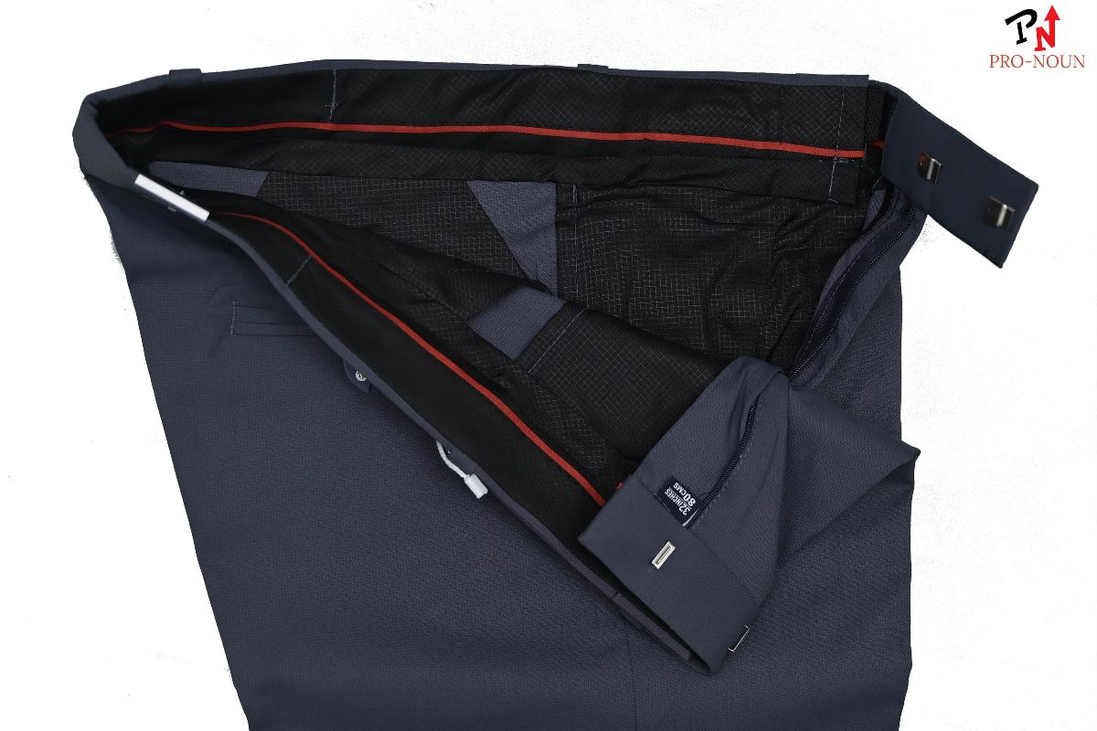 Pro-Noun Men's  Formal Trouser Pants With Adjustable belt D No- Signature 240-7(30-36)- Ace Grey