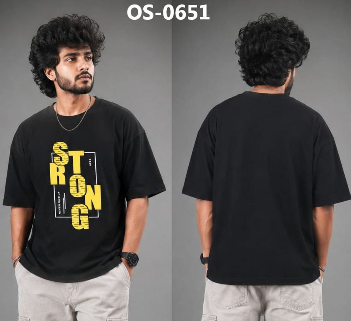 TOMHIDDLE MENS PRINTED DROP SHOULDER T-SHIRT- A4-OS-0651