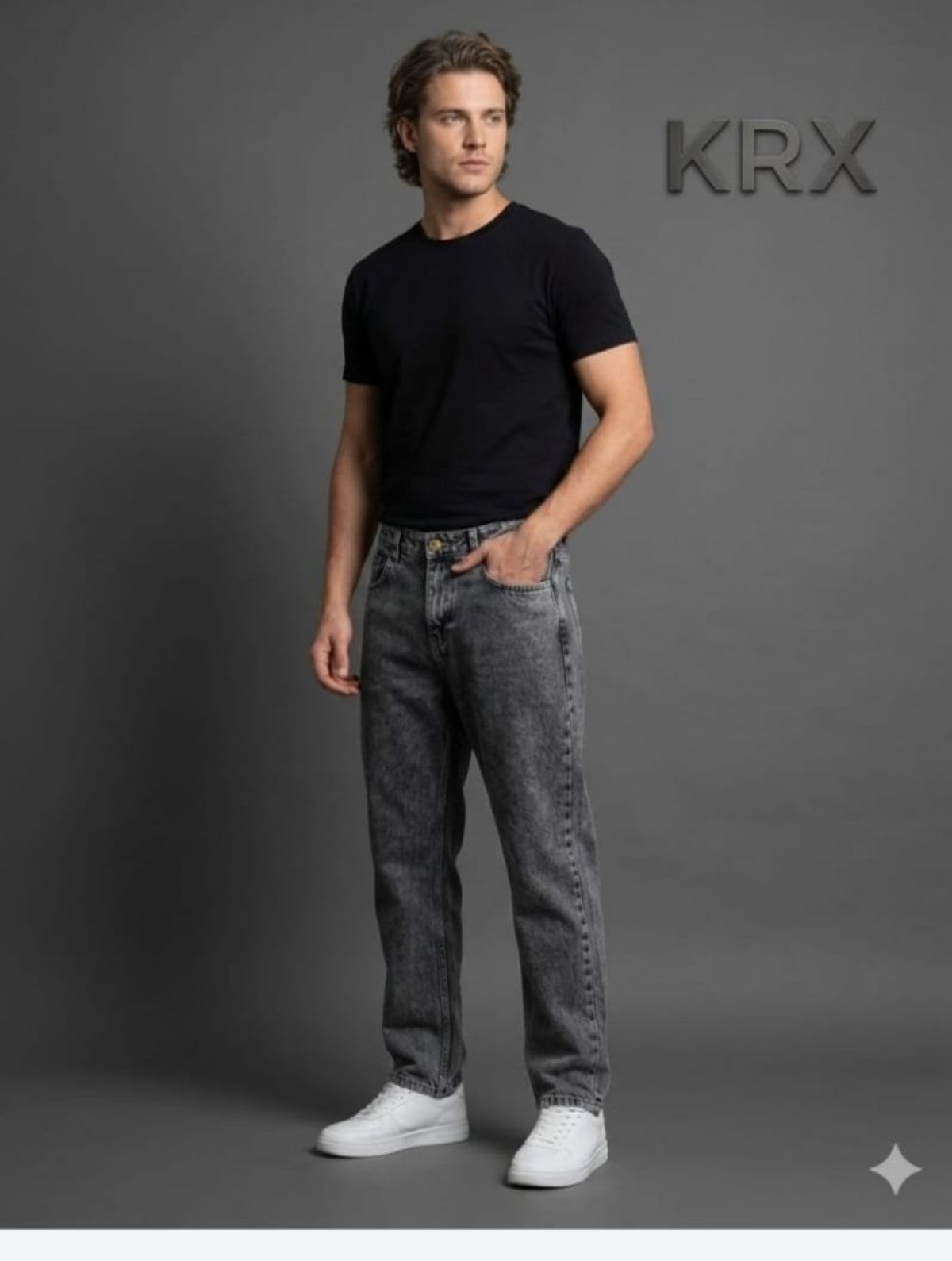 KRX Men's Momfit Jeans Cotton Ekru
