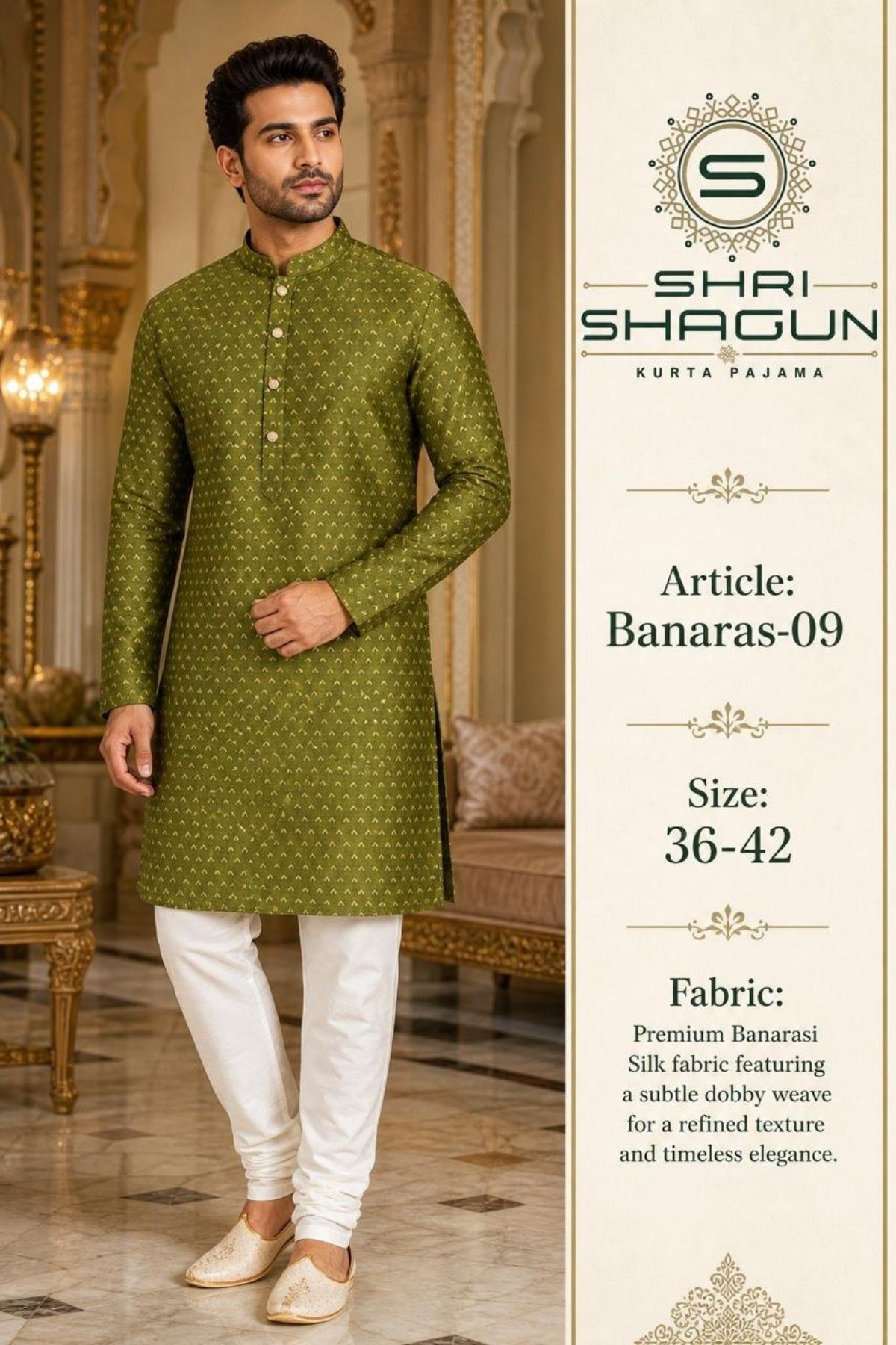 Shri Shagun Banaras dobby Kurta Bottom Set-09