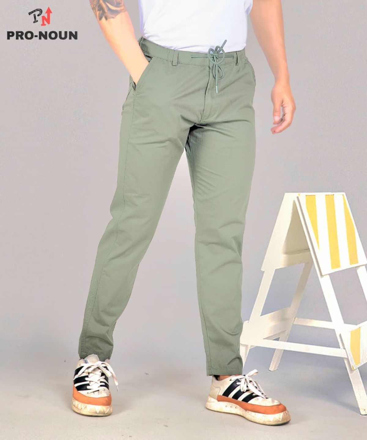 Pro-Noun Men's Lounge Wear Cotton Trackpant- D No- 1715 (L-3XL)-Pista Green