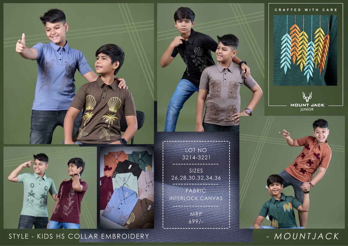 Collar embroidery Tshirts for kids