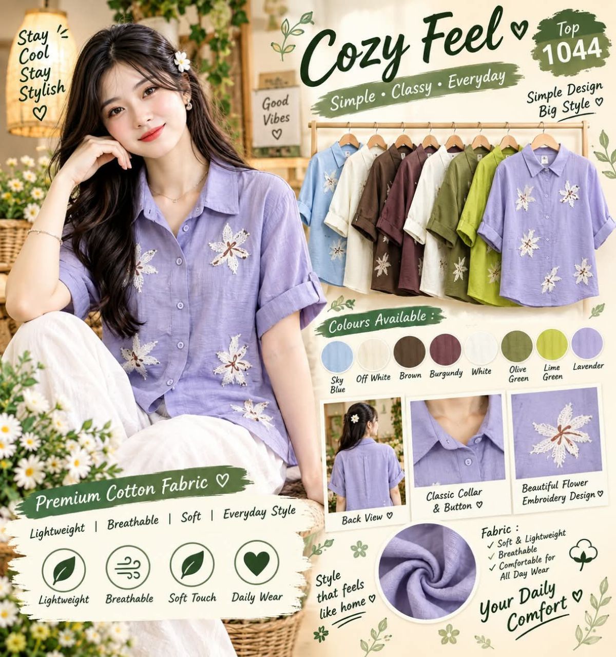 Women's Korean Top Type Shirts-1044