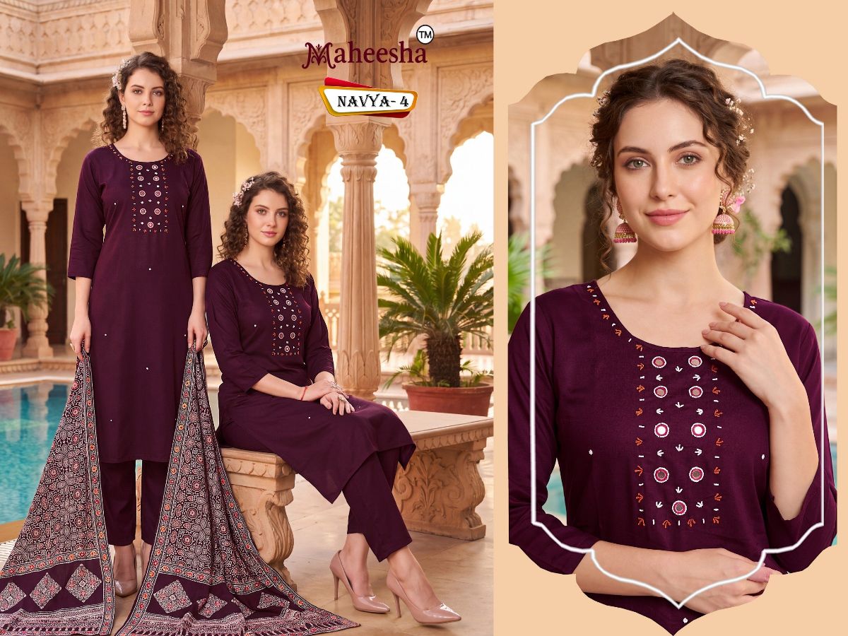 Rani Vastram Women's Gaji Silk with Mirror Work Kurta Bottom Set with Duppata - Navya-4