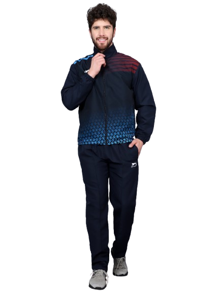 Men's Tracksuit  989-Navy/Cyan/Maroon-H/S-S-TZ
