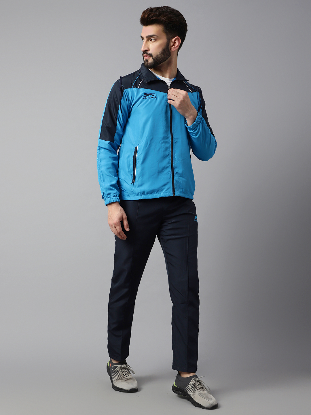 Men's Tracksuit  471A-Cyan/Navy-S-TZ