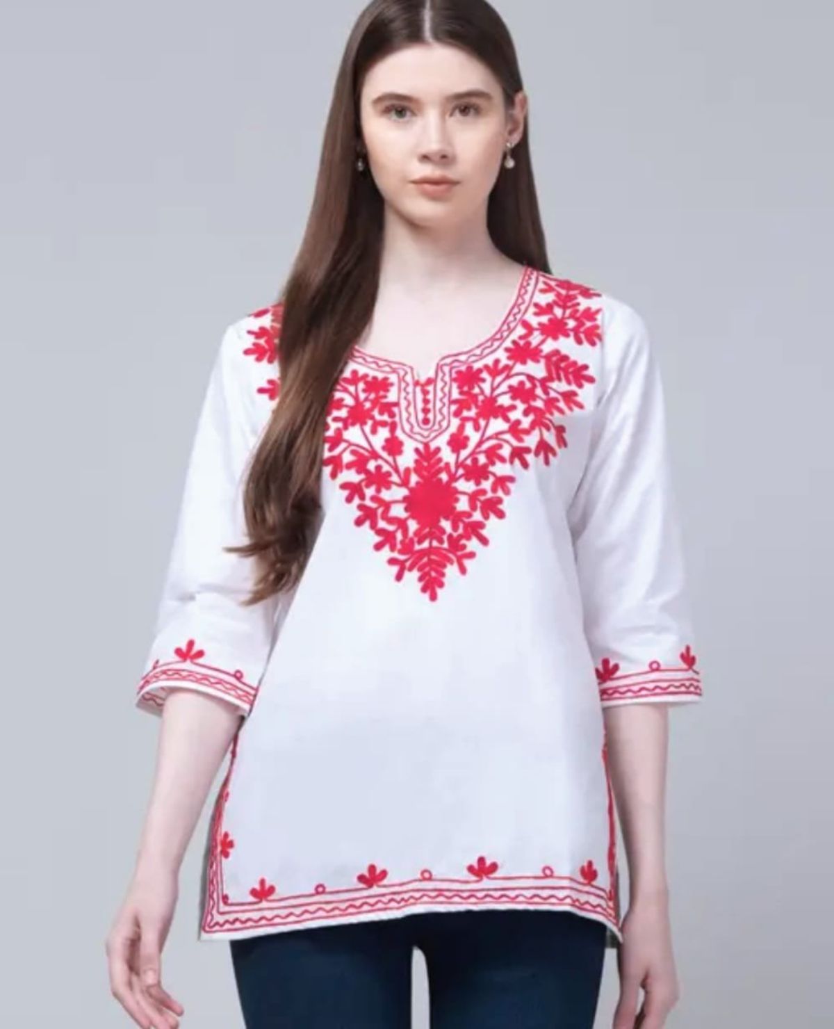 Women's Plain Short Cotton Kurta