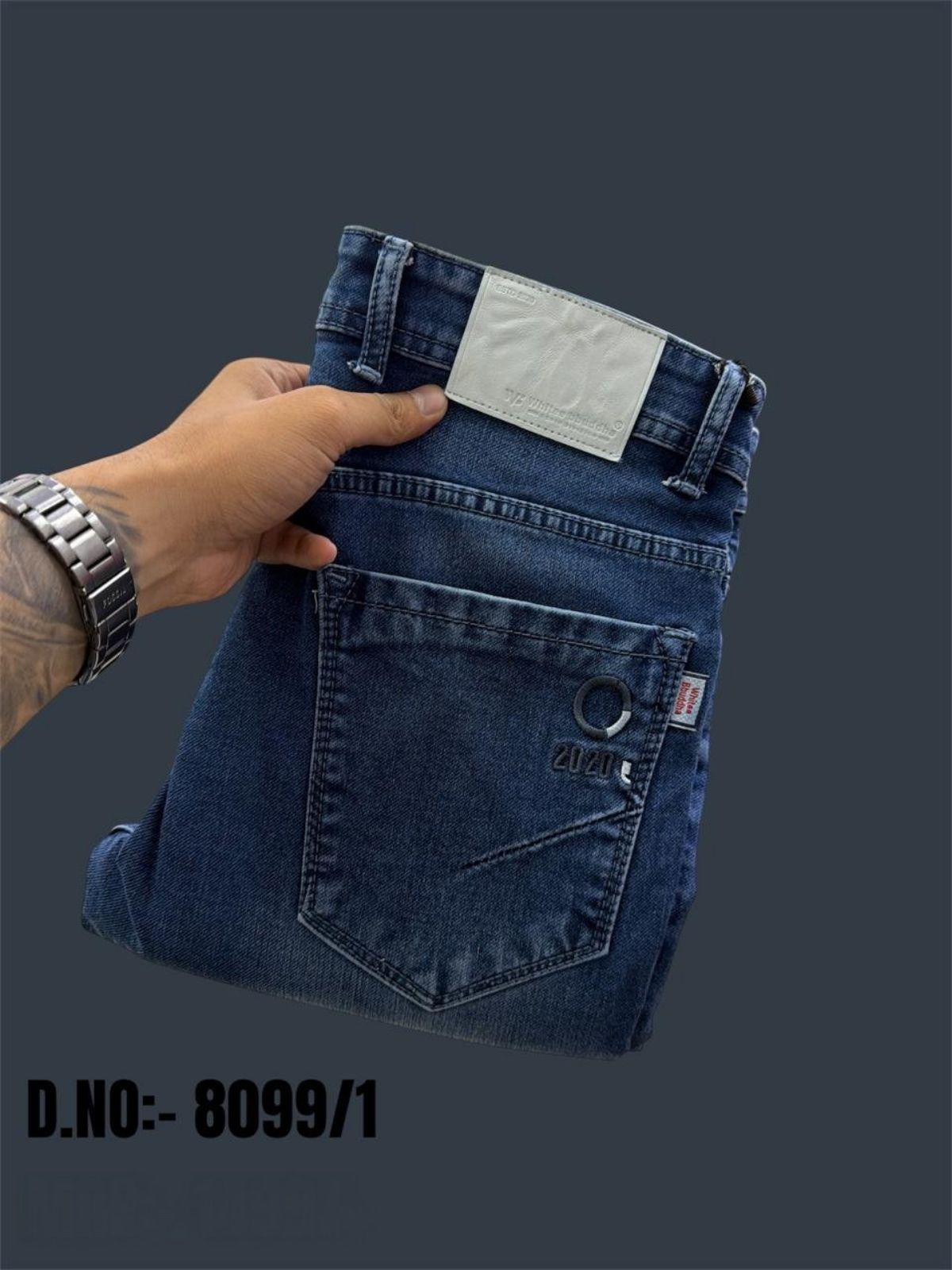 Whitee Budhha Men's Denim Cotton Knit Jeans -8099/1
