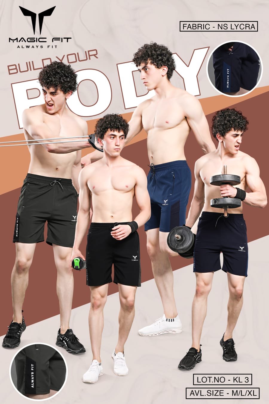 Mens NS Lcyra Shorts By Magic fit