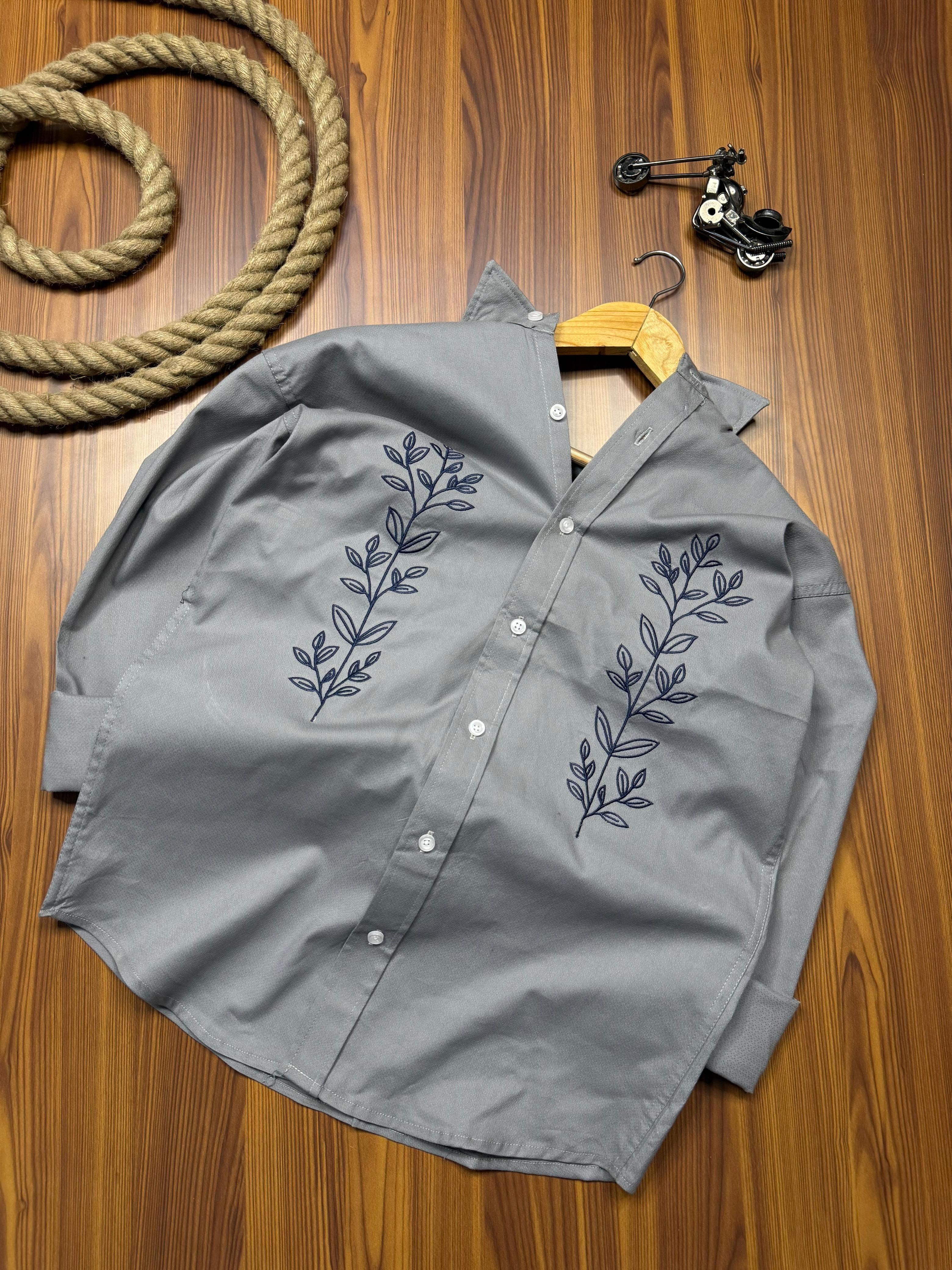 Men's Premium Quality Flower Embroidery work Shirts